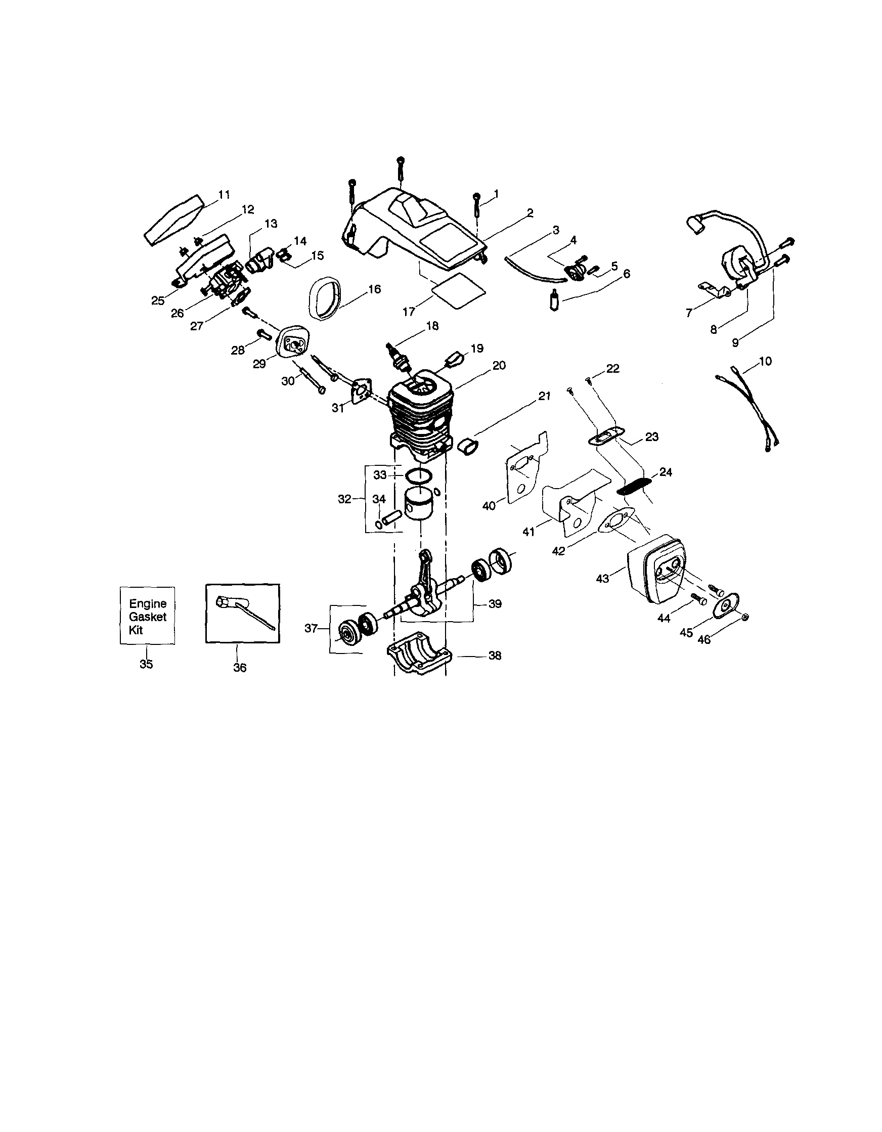 Craftsman 358352800 cylinder shield diagram