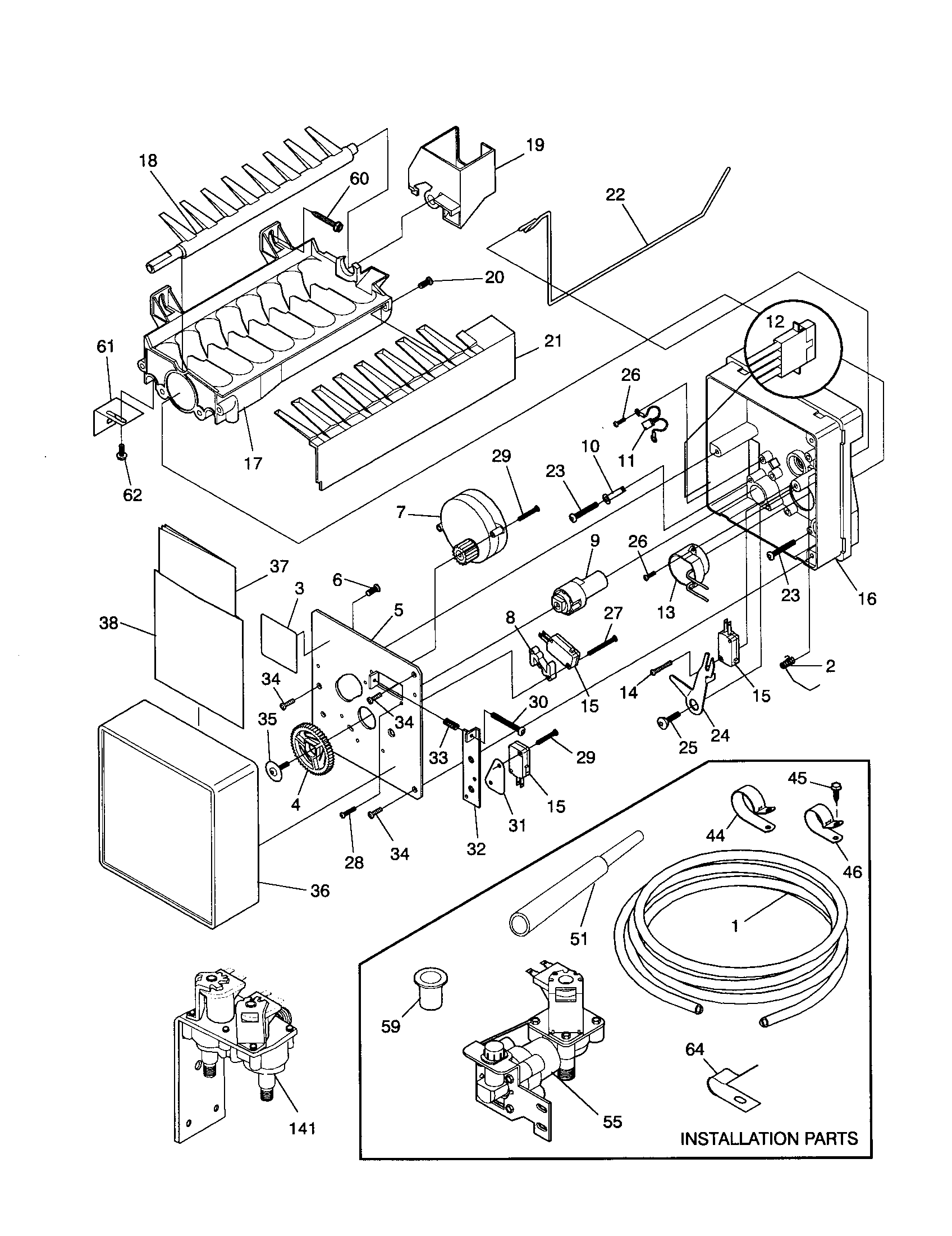 Frigidaire FRS26ZGHD1 icemaker diagram