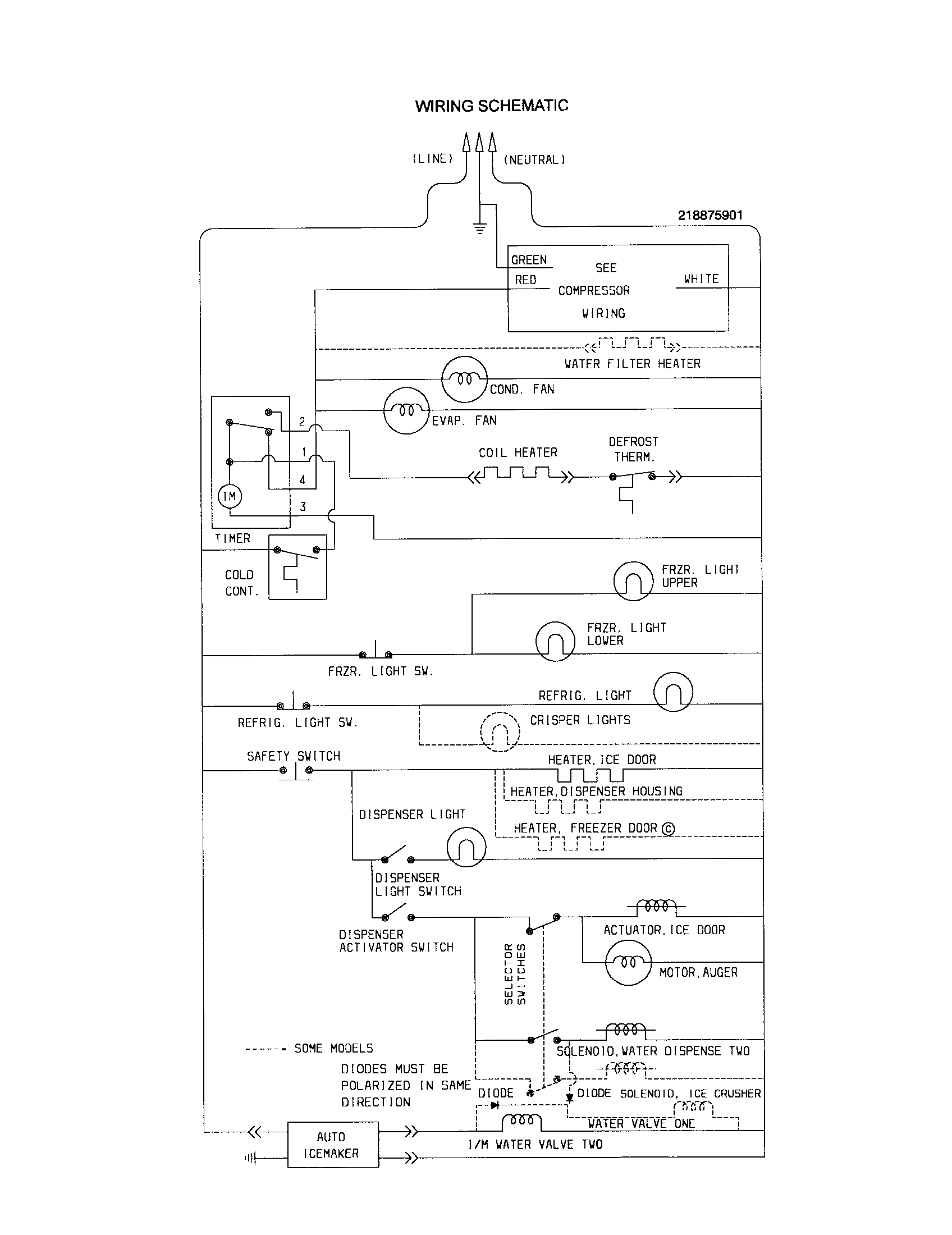 Frigidaire FRS26ZGHD1 wiring schematic diagram