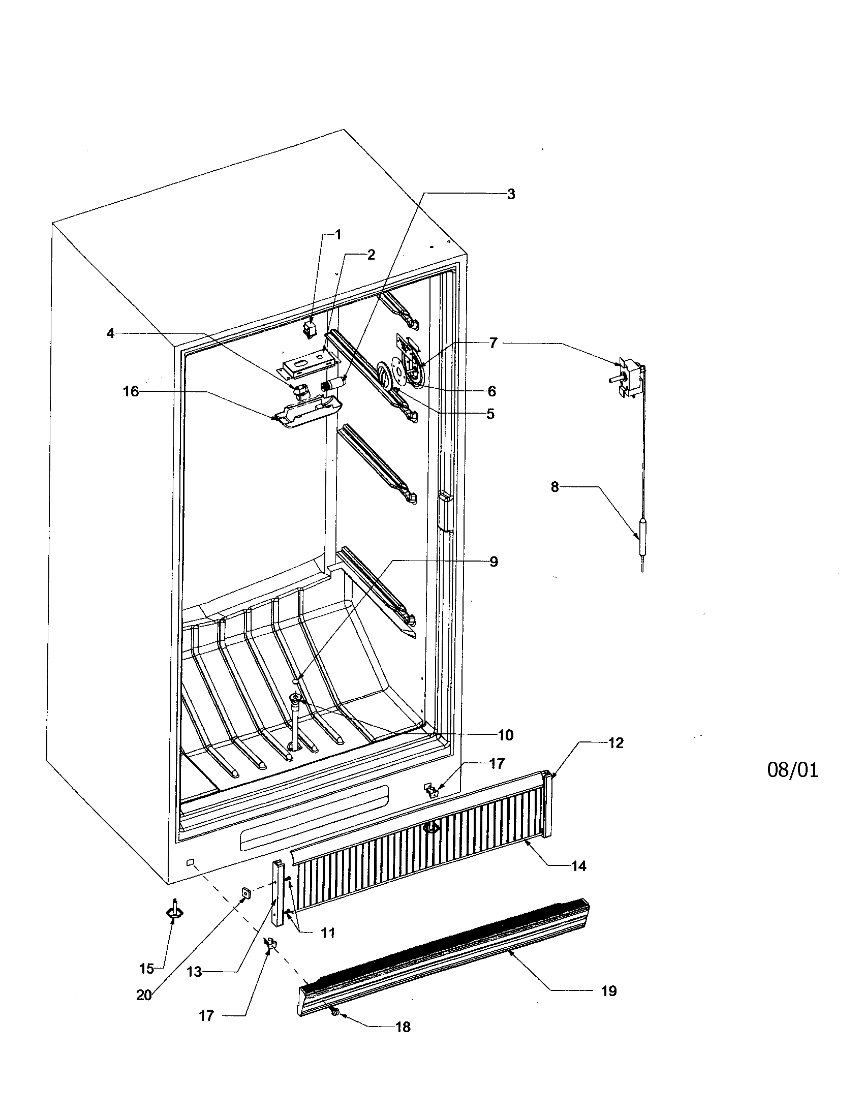 Amana AFU1201AW-PAFU1201A freezer compartment diagram