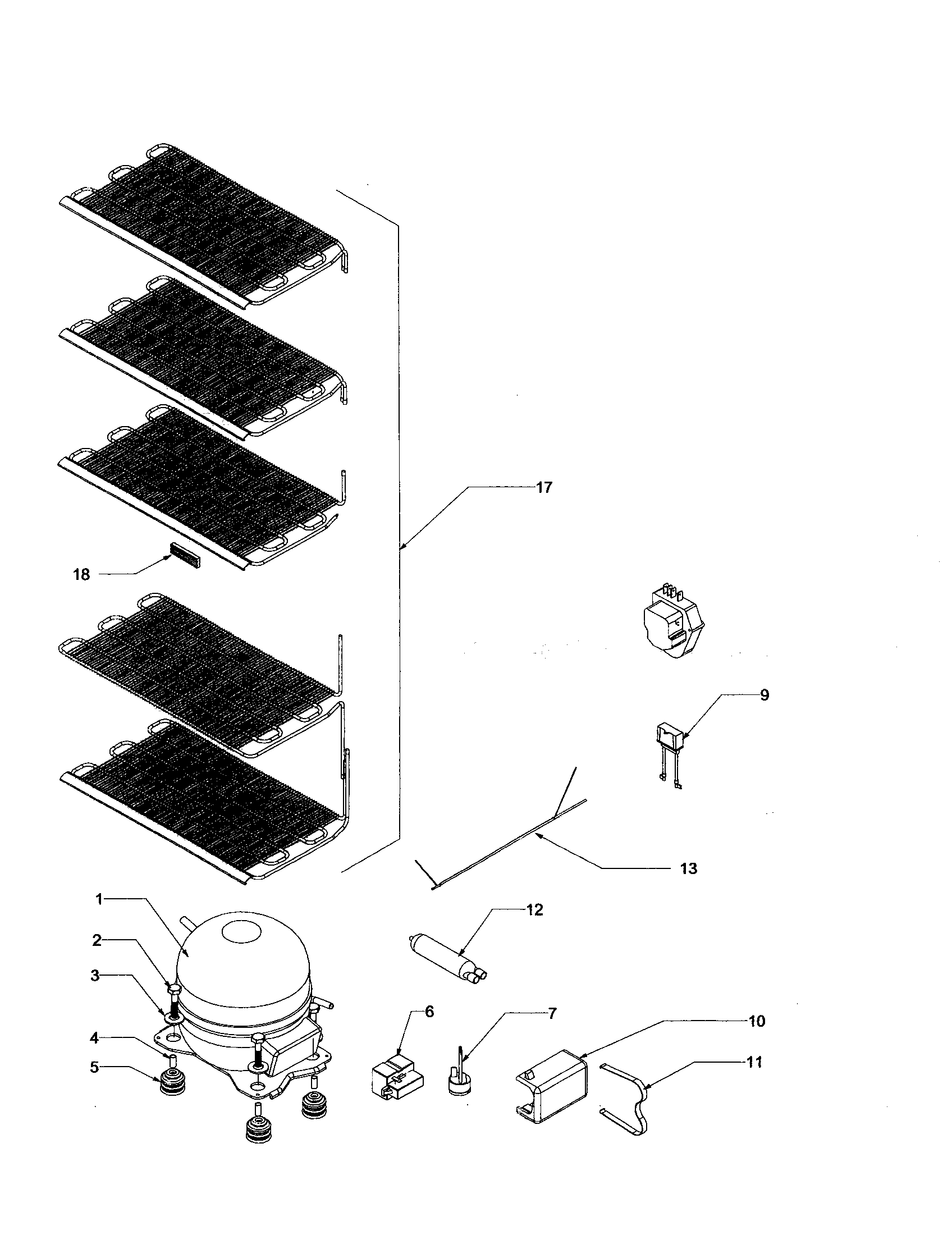 Amana AFU1201AW-PAFU1201A machine compartment diagram