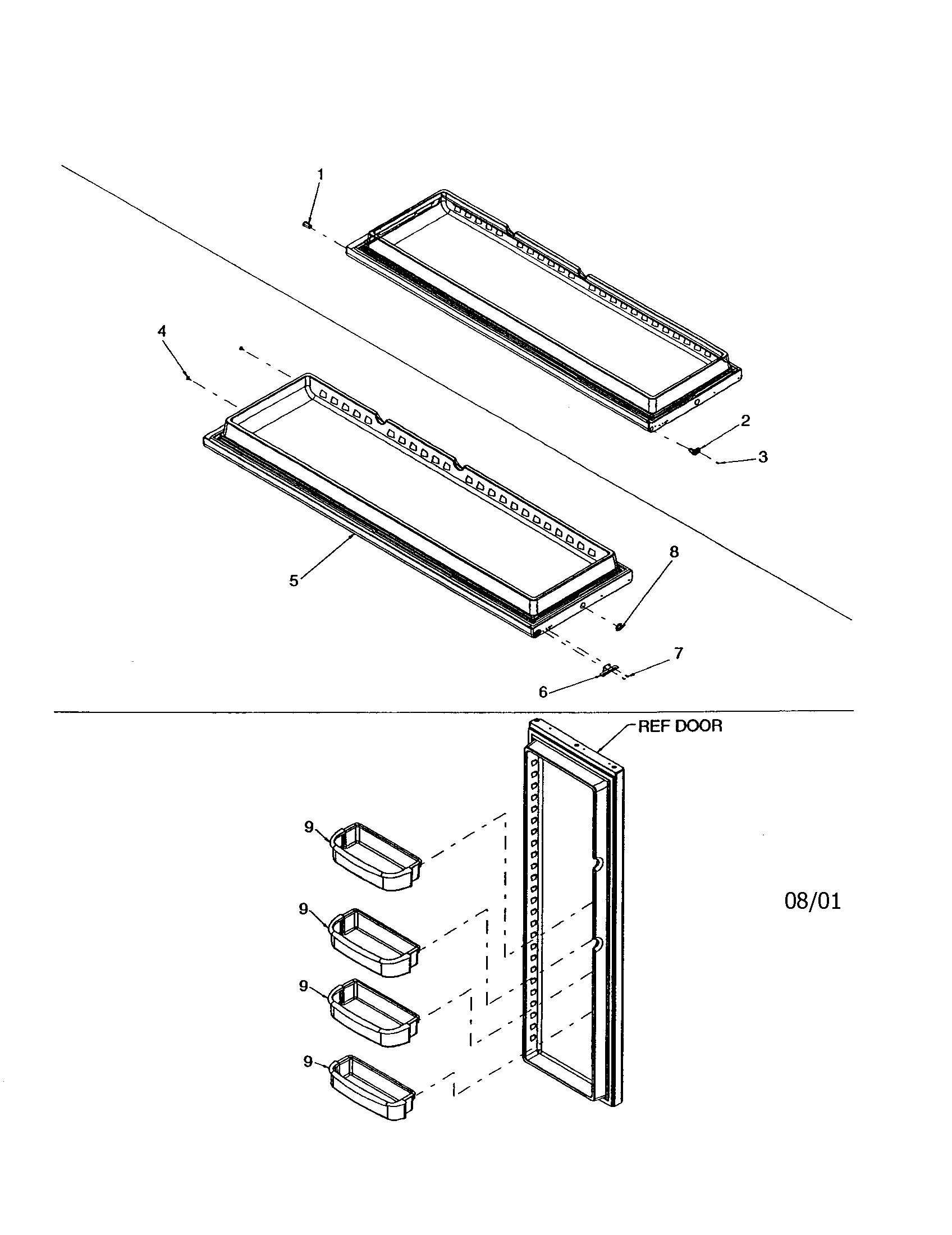 Kenmore 59651674100 refrigerator door diagram