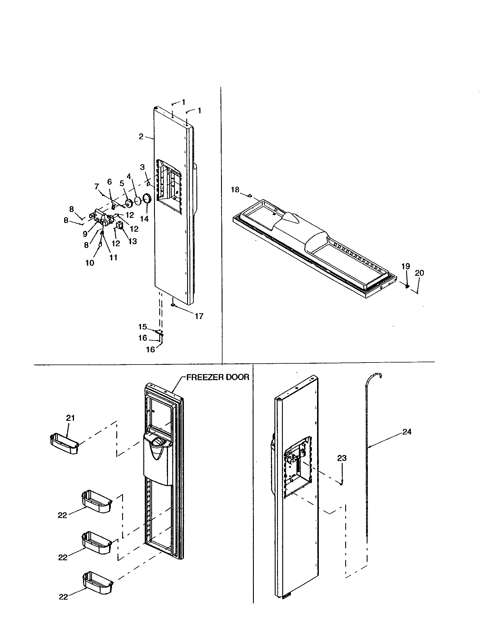 Kenmore 59651674100 freezer door diagram