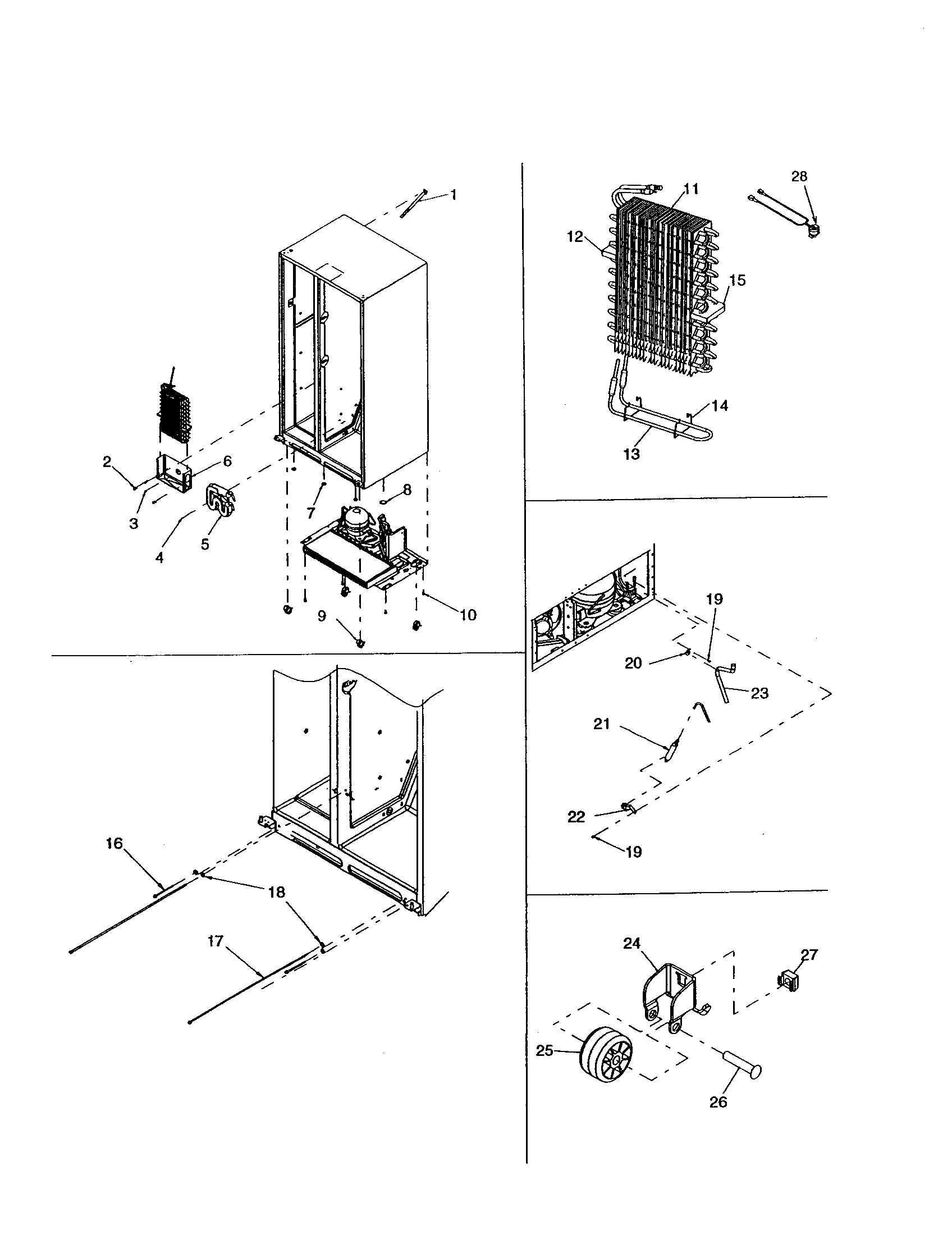 Kenmore 59651674100 evaporator and drier diagram