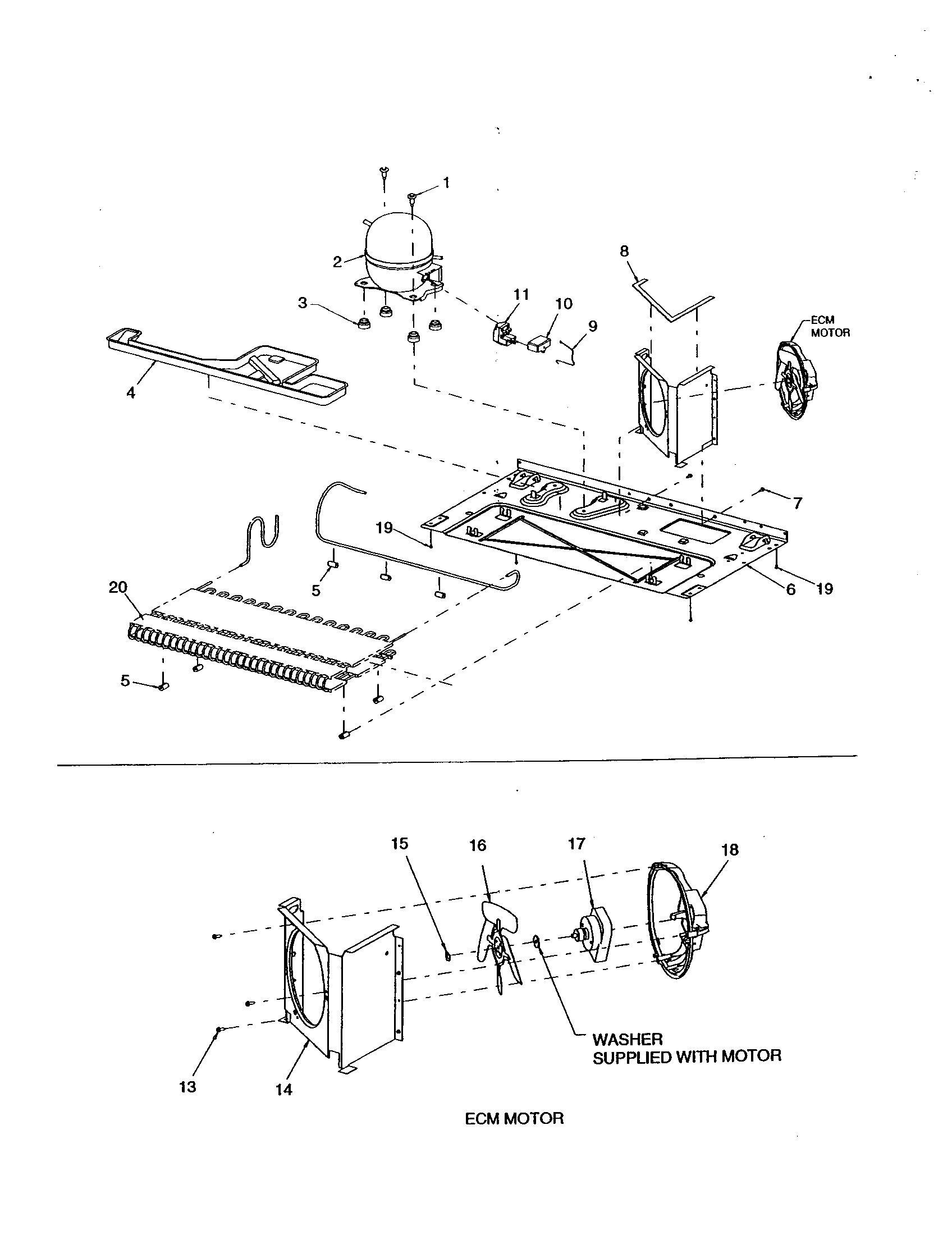 Kenmore 59651674100 machine compartment diagram