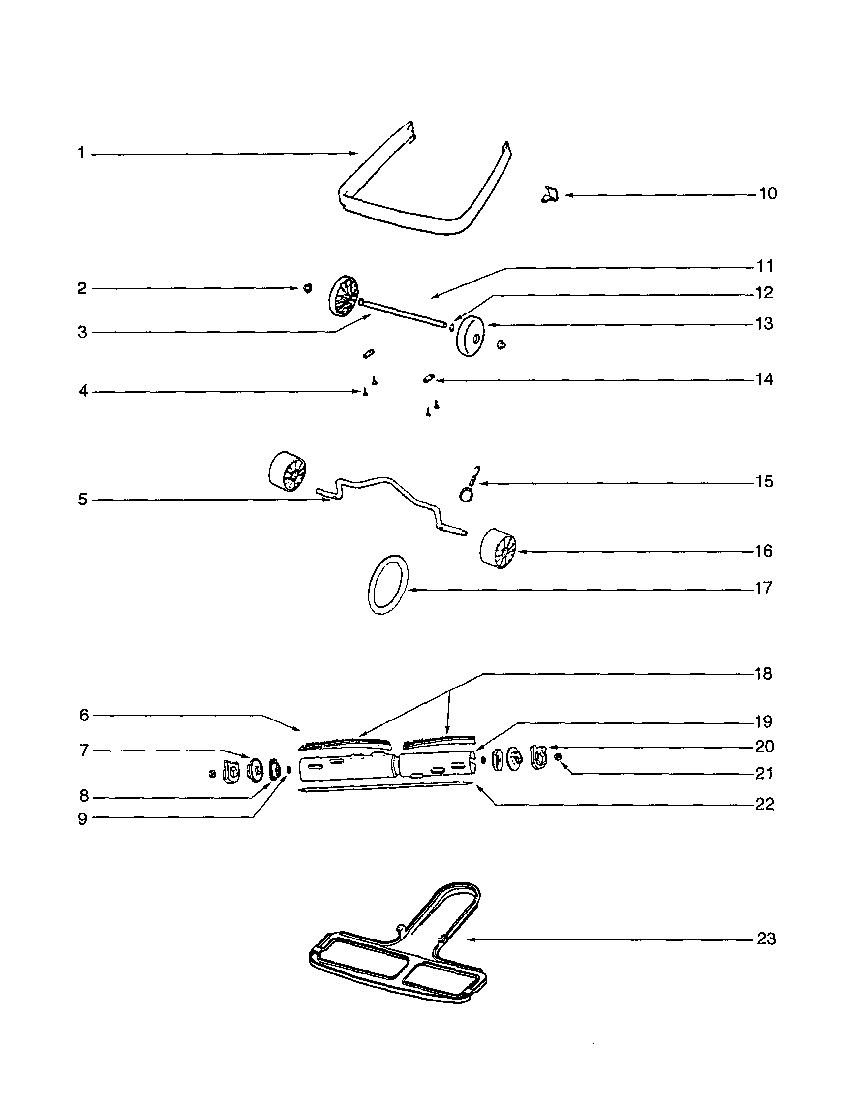 Eureka C4046F wheel and axle assembly diagram