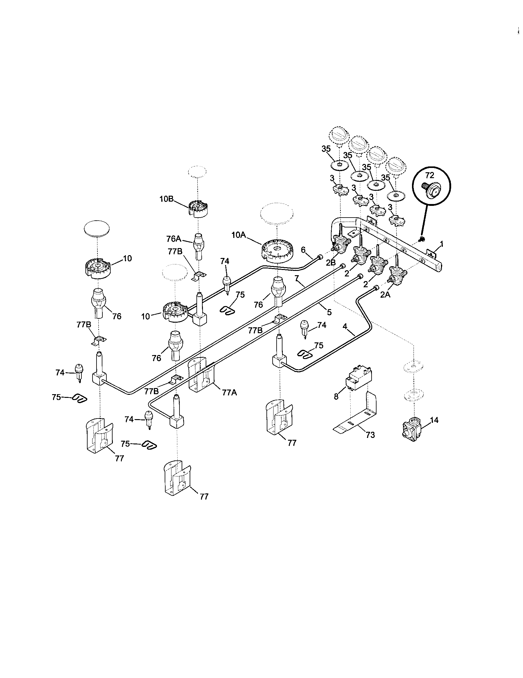 Kenmore 79033009991 burner diagram