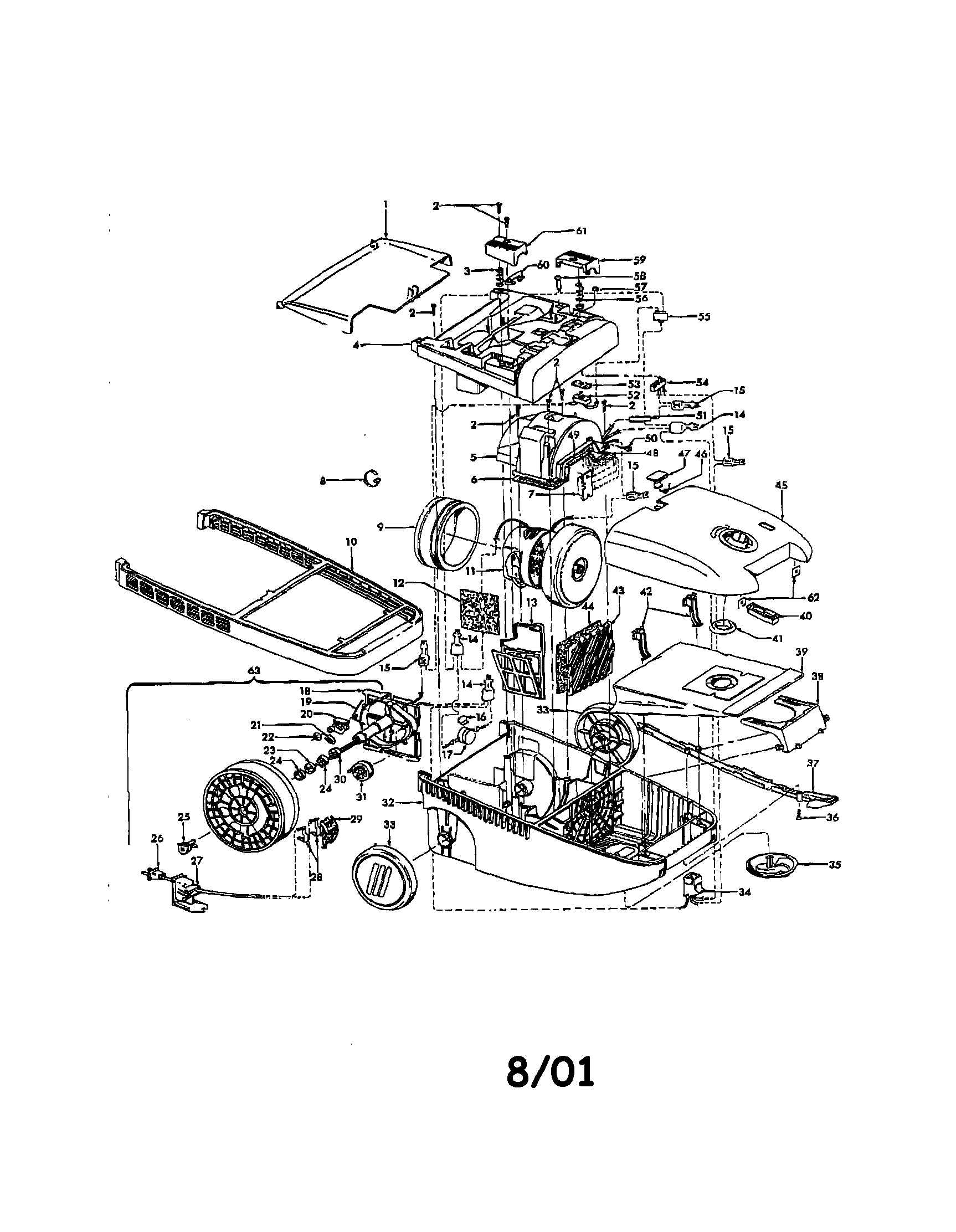Hoover S3614 canister vac diagram