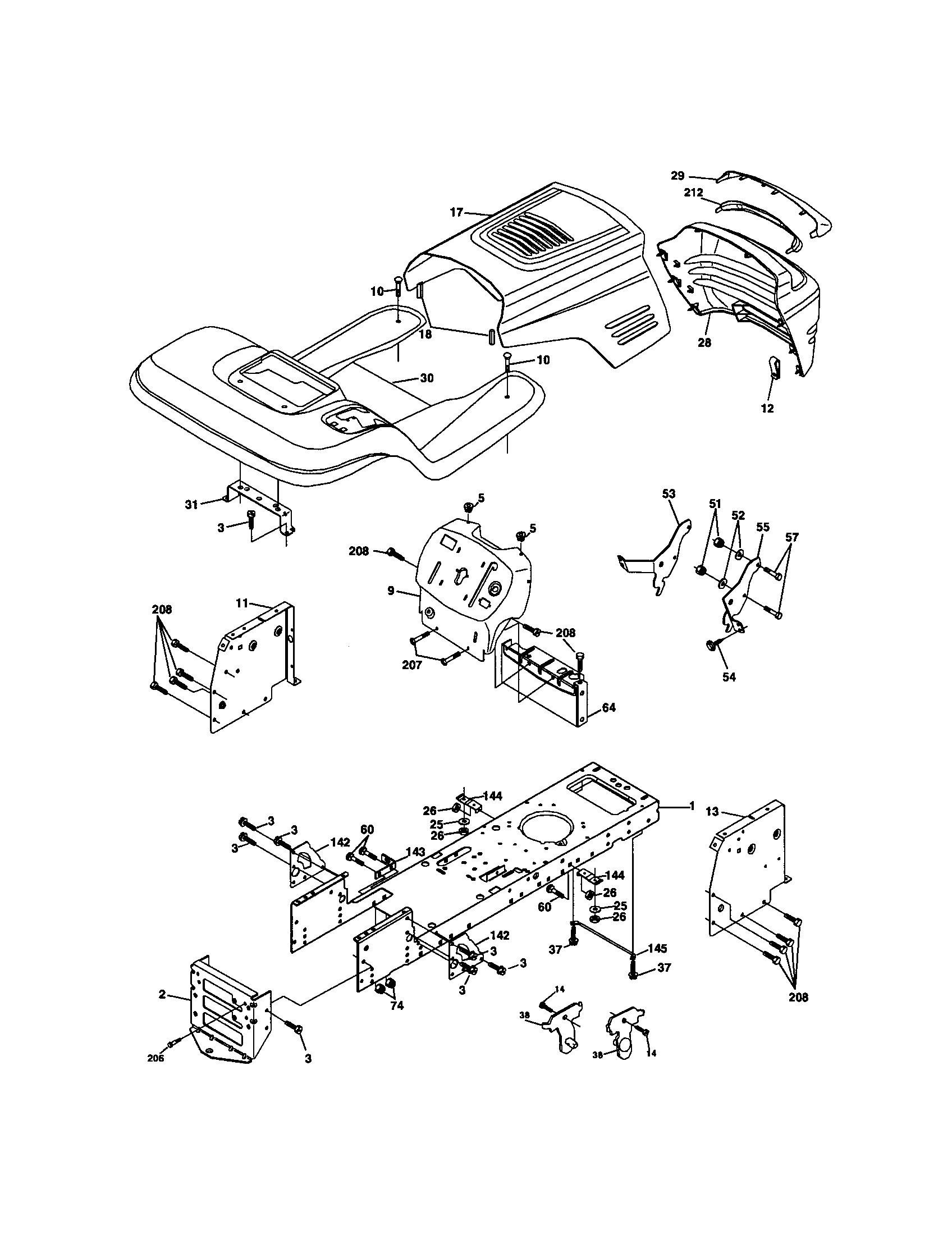 Craftsman 917271635 chassis and enclosures diagram