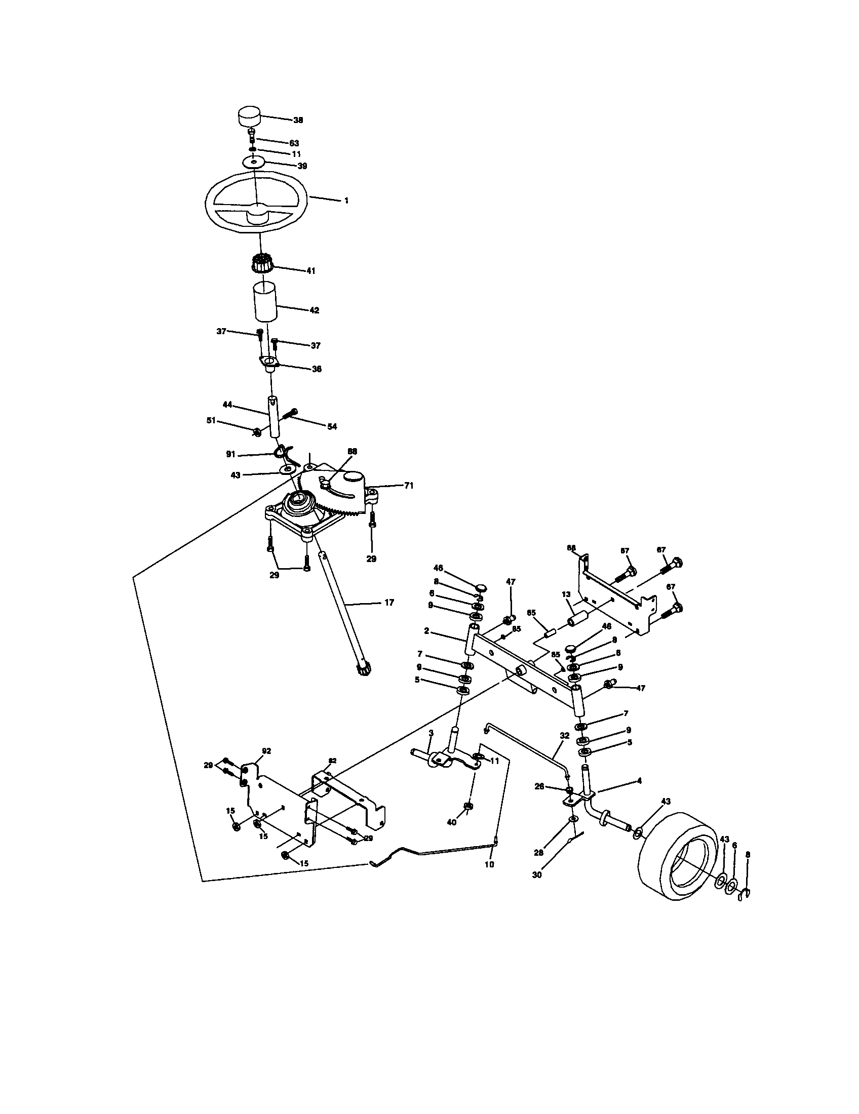 Craftsman 917271635 steering diagram