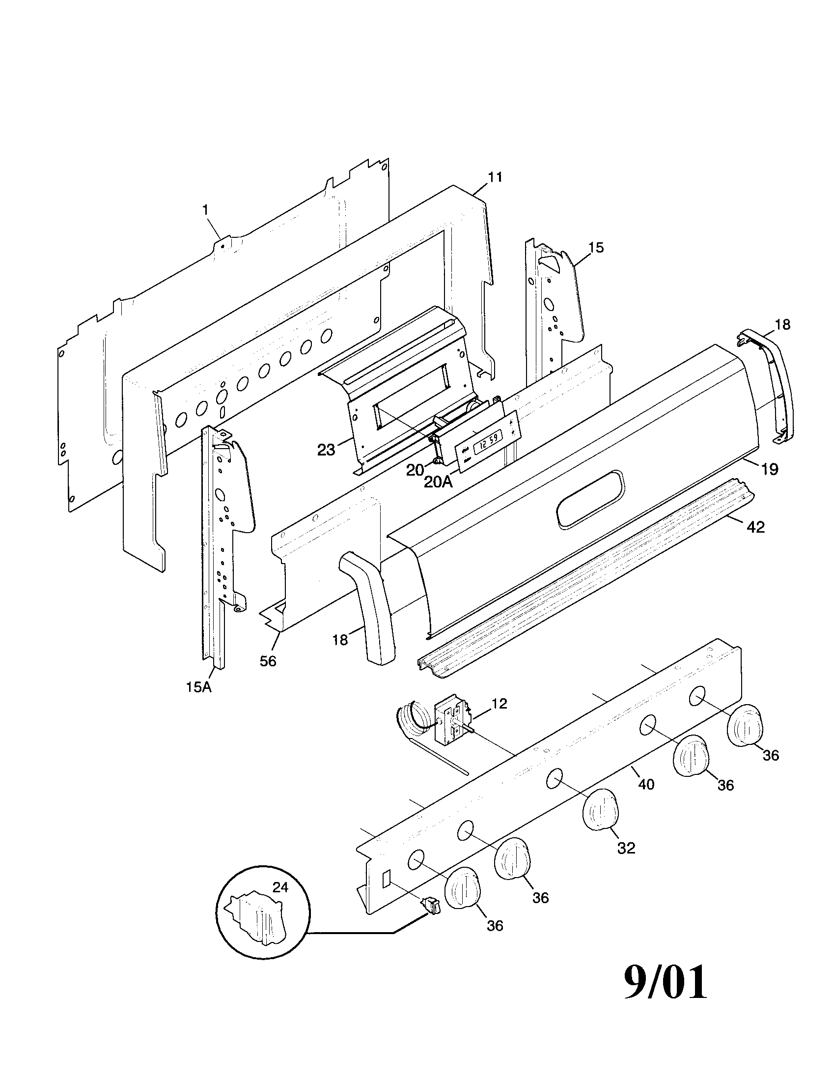 Tappan TGF336BHWA backguard diagram