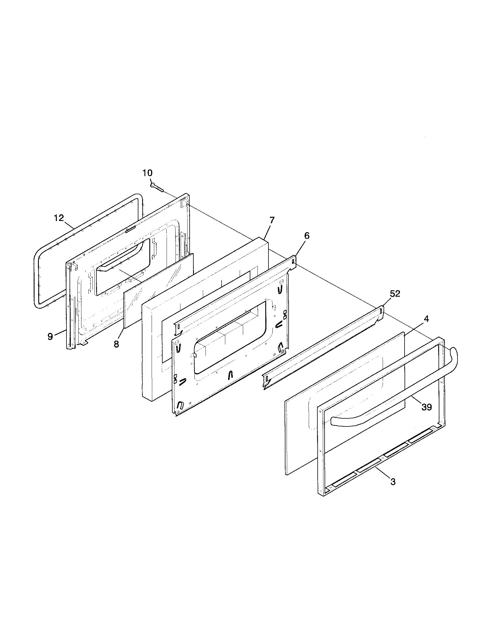 Tappan TGF336BHWA door diagram