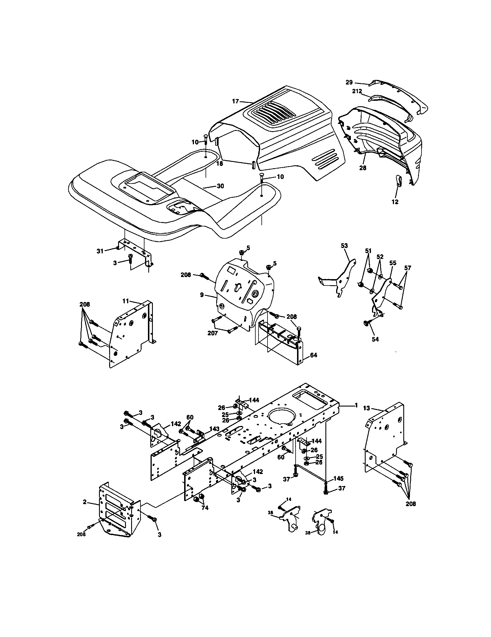 Craftsman 917271645 chassis and enclosures diagram