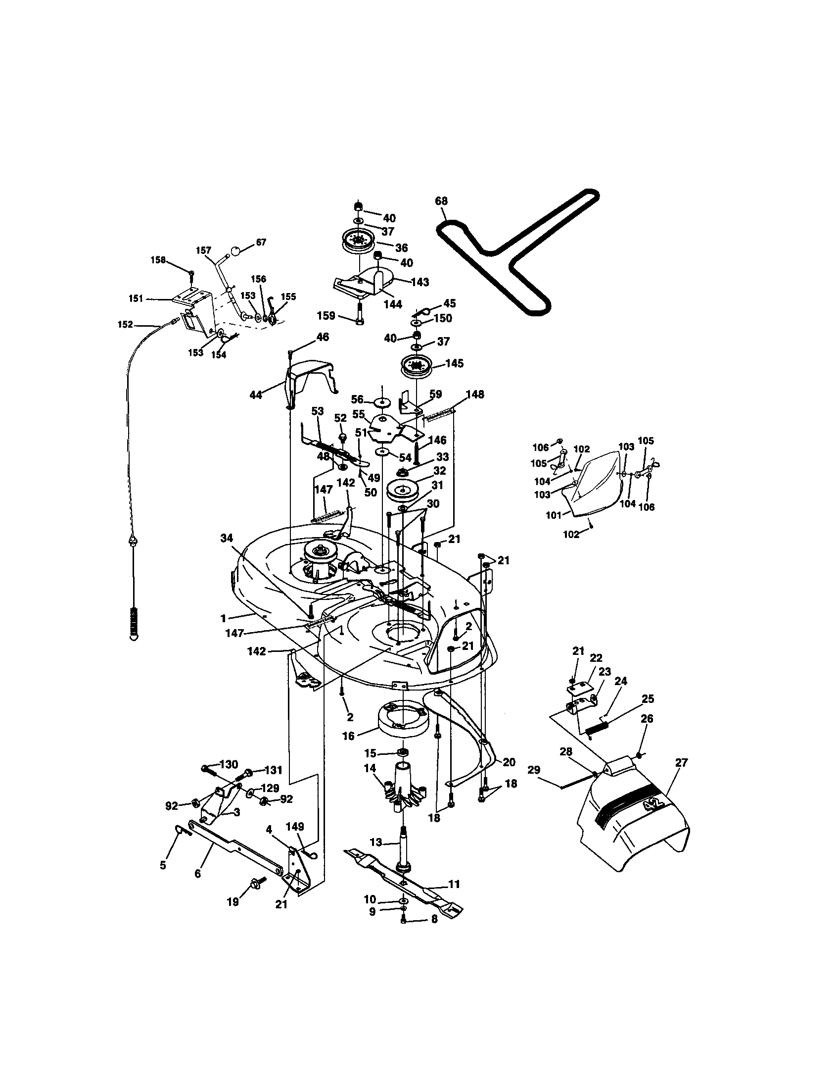 Craftsman 917271645 mower deck diagram