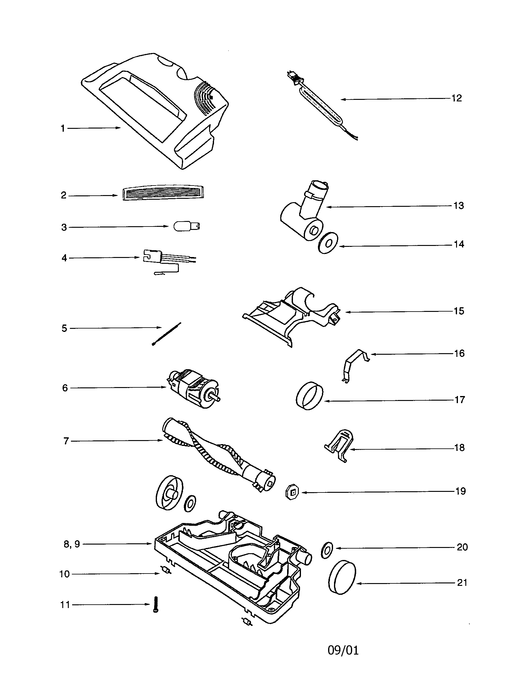 Eureka CV190A-1 base diagram