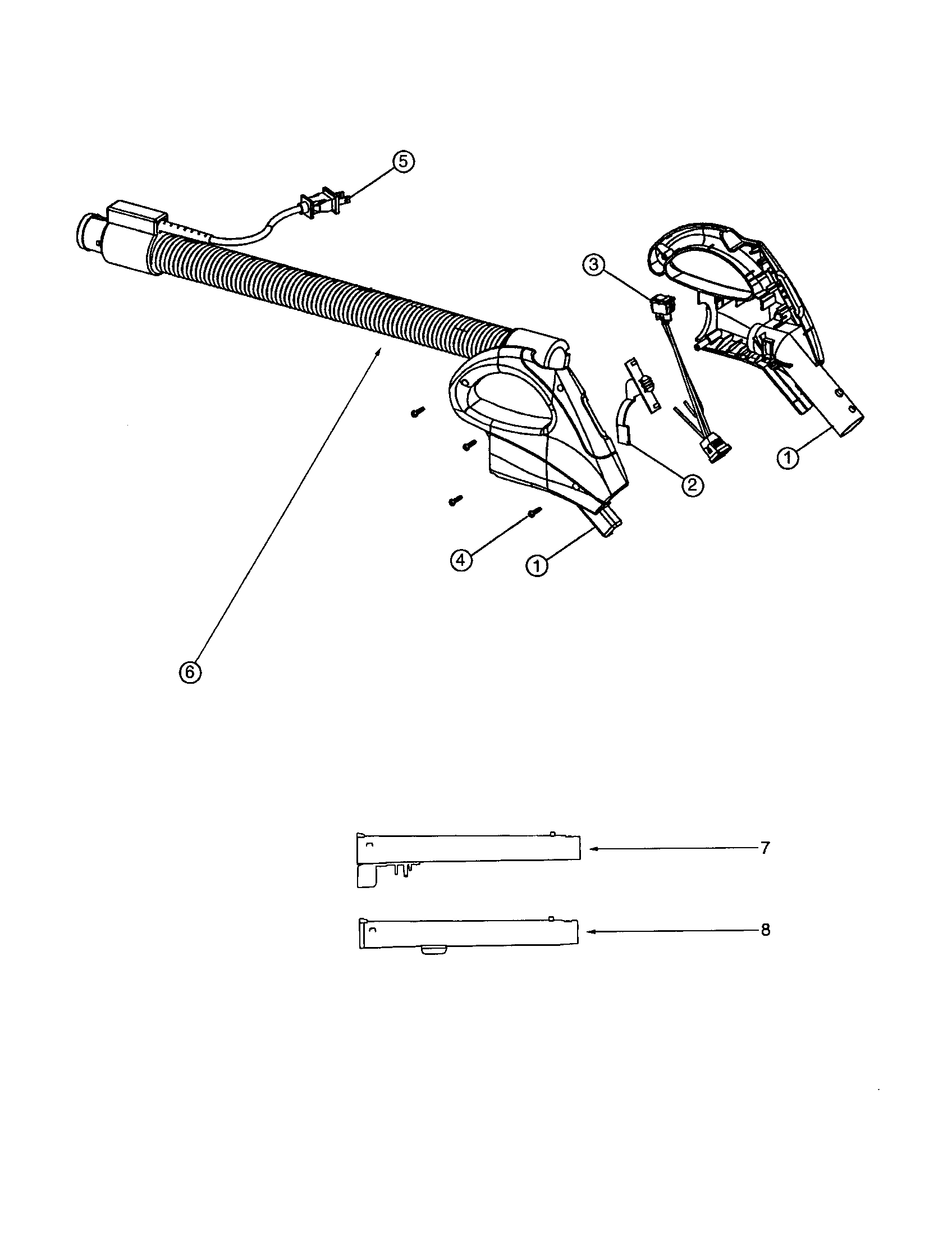 Eureka CV190A-1 hose diagram