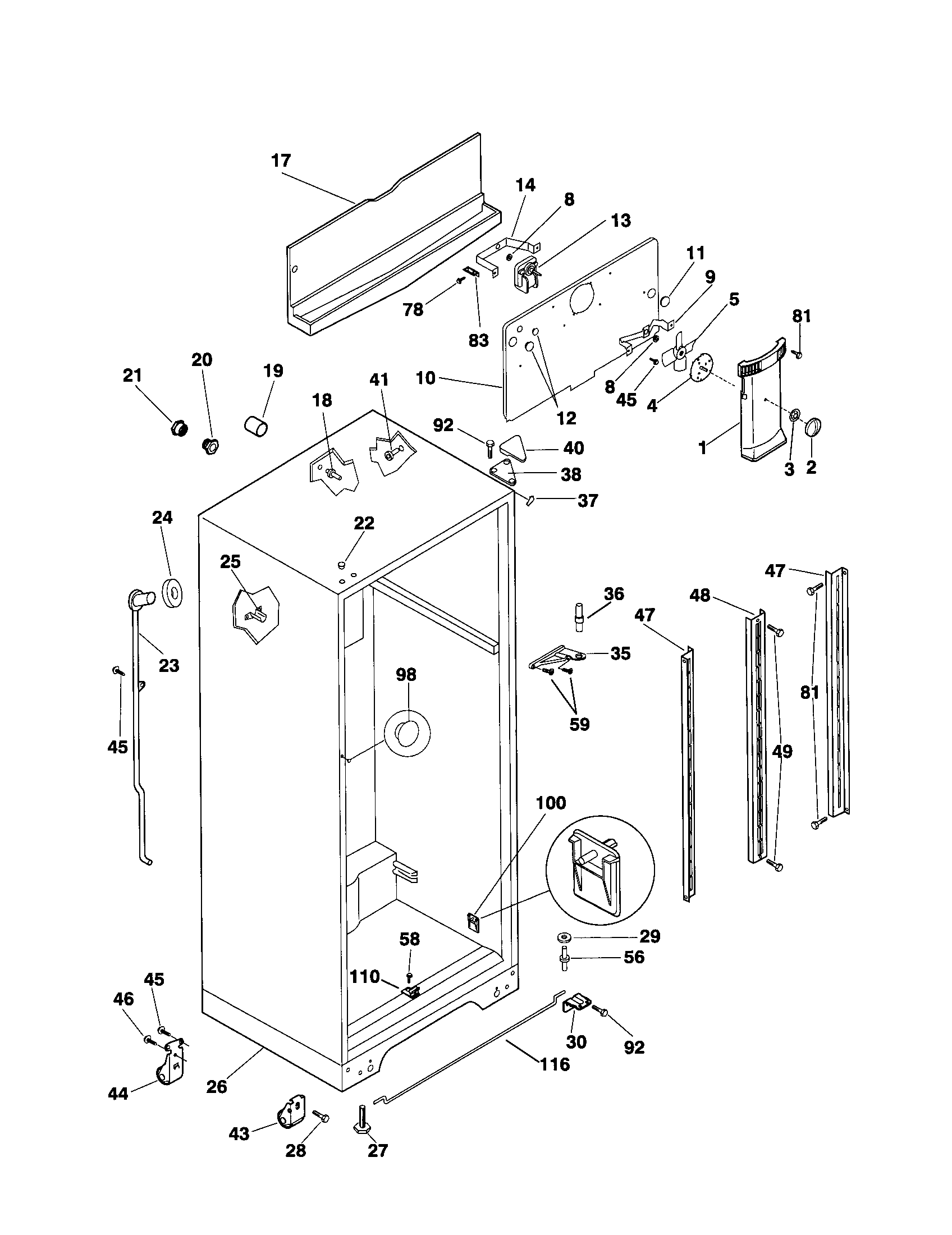 Frigidaire FRT21LRGD5 cabinet diagram