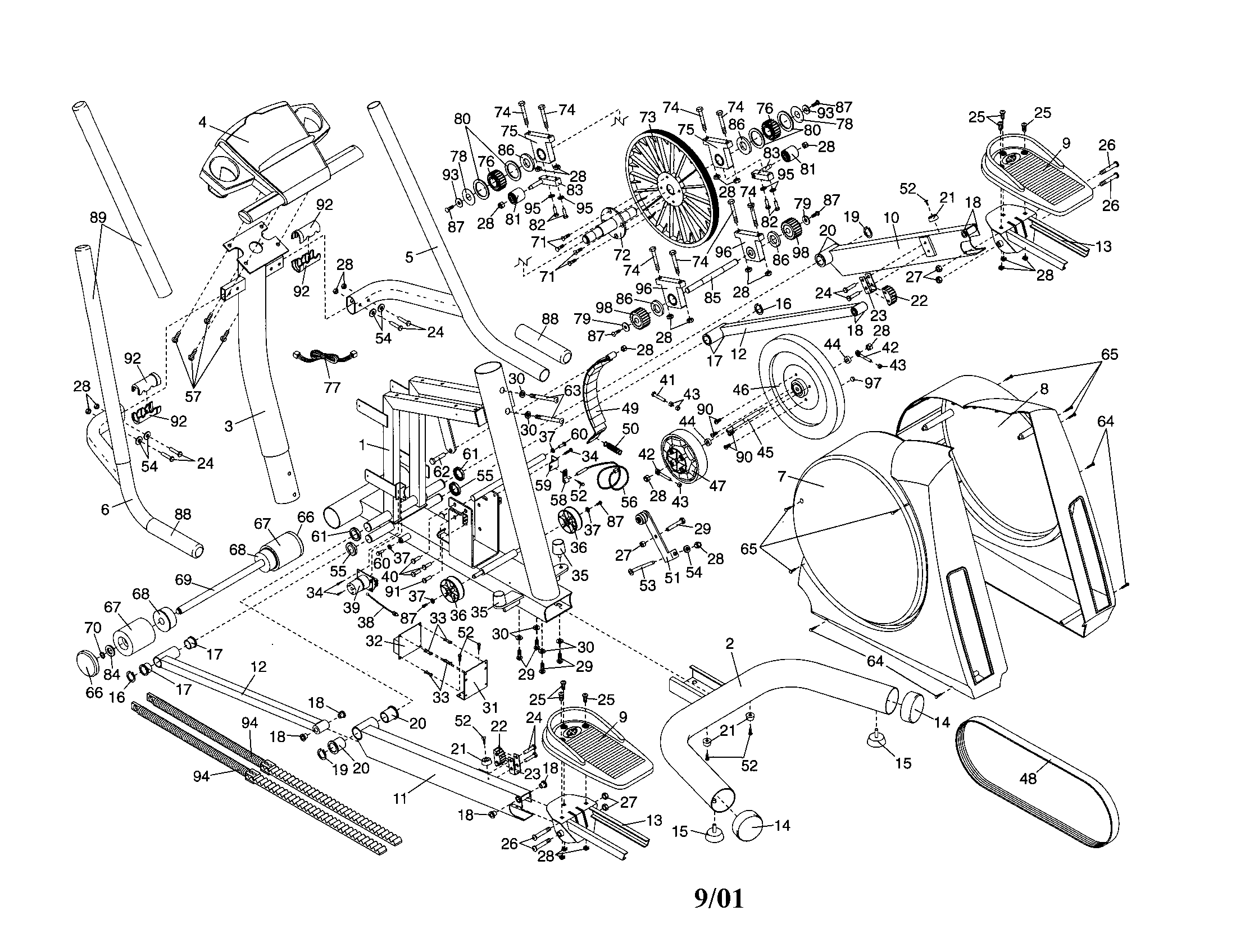 NordicTrack NTST07900 frame assembly diagram