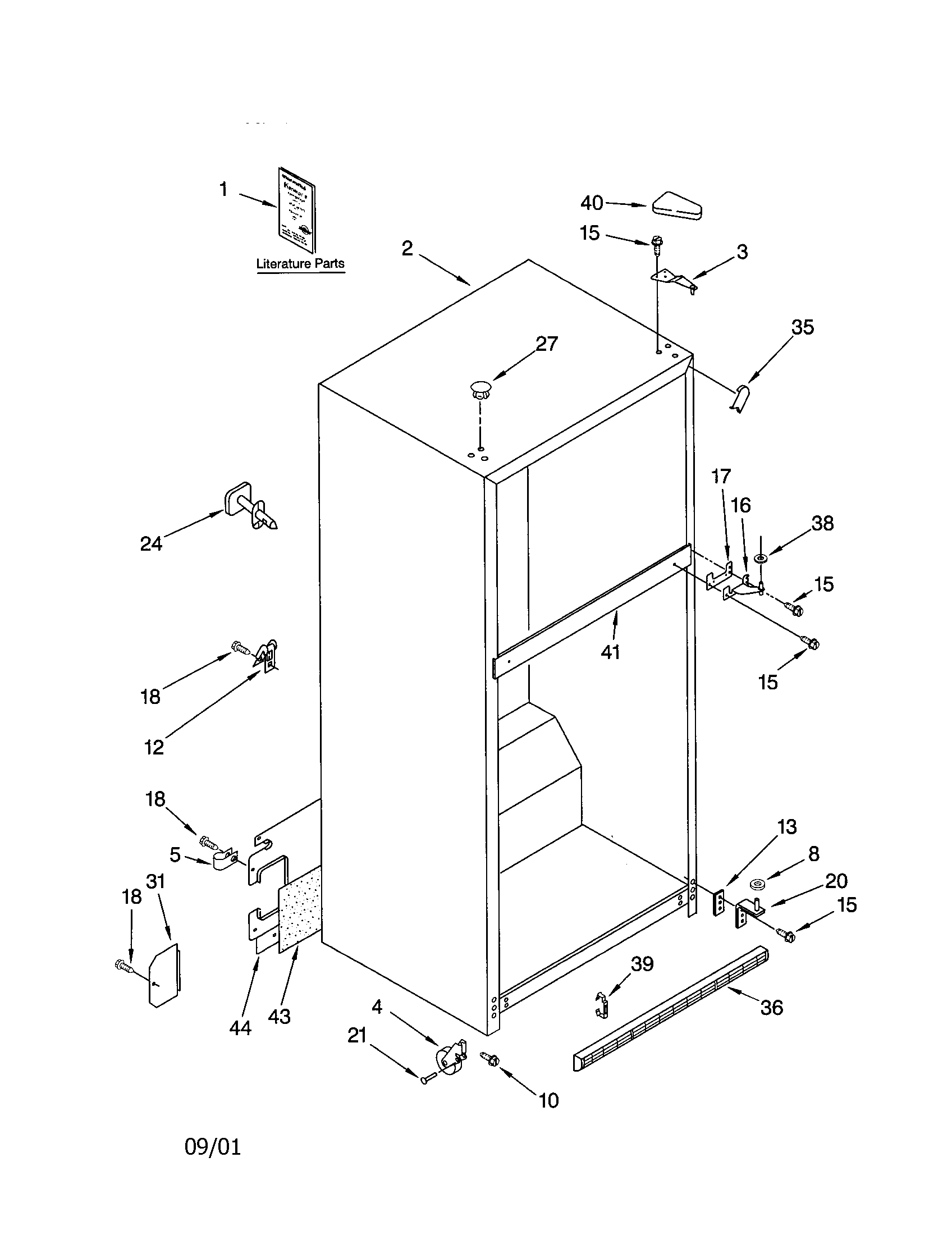 Kenmore 10672264100 cabinet diagram