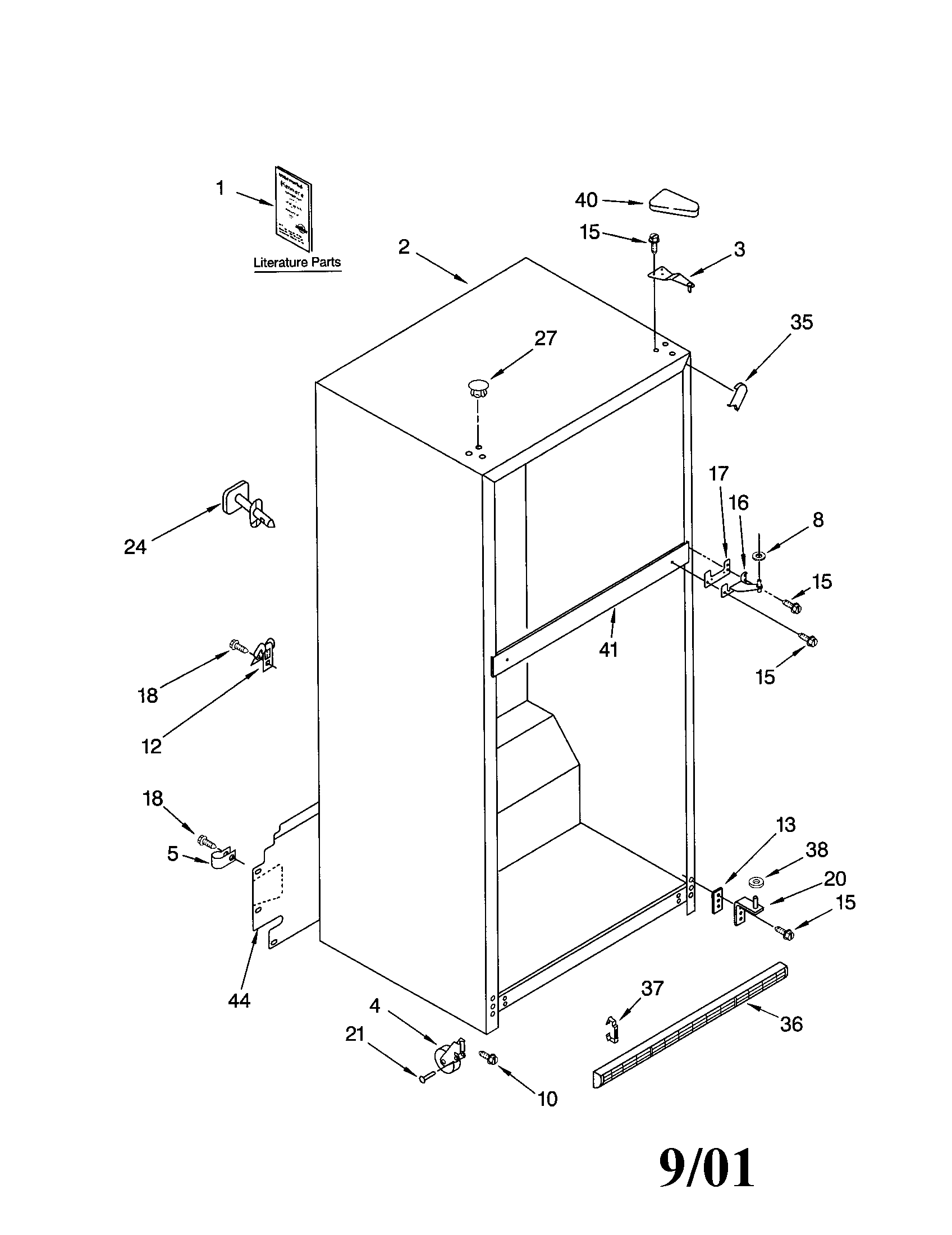 Kenmore 10661192100 cabinet diagram
