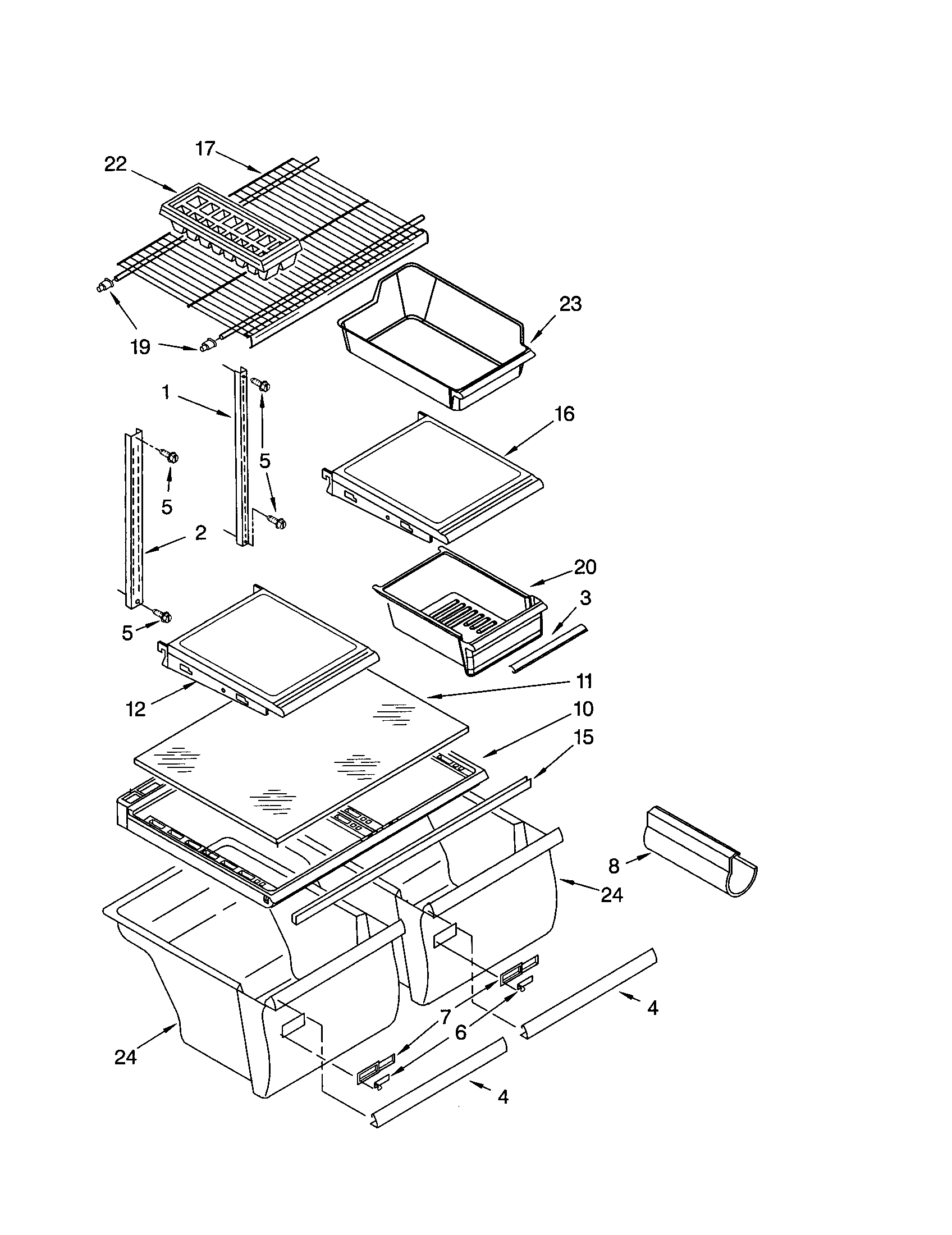 Kenmore 10661192100 shelf diagram