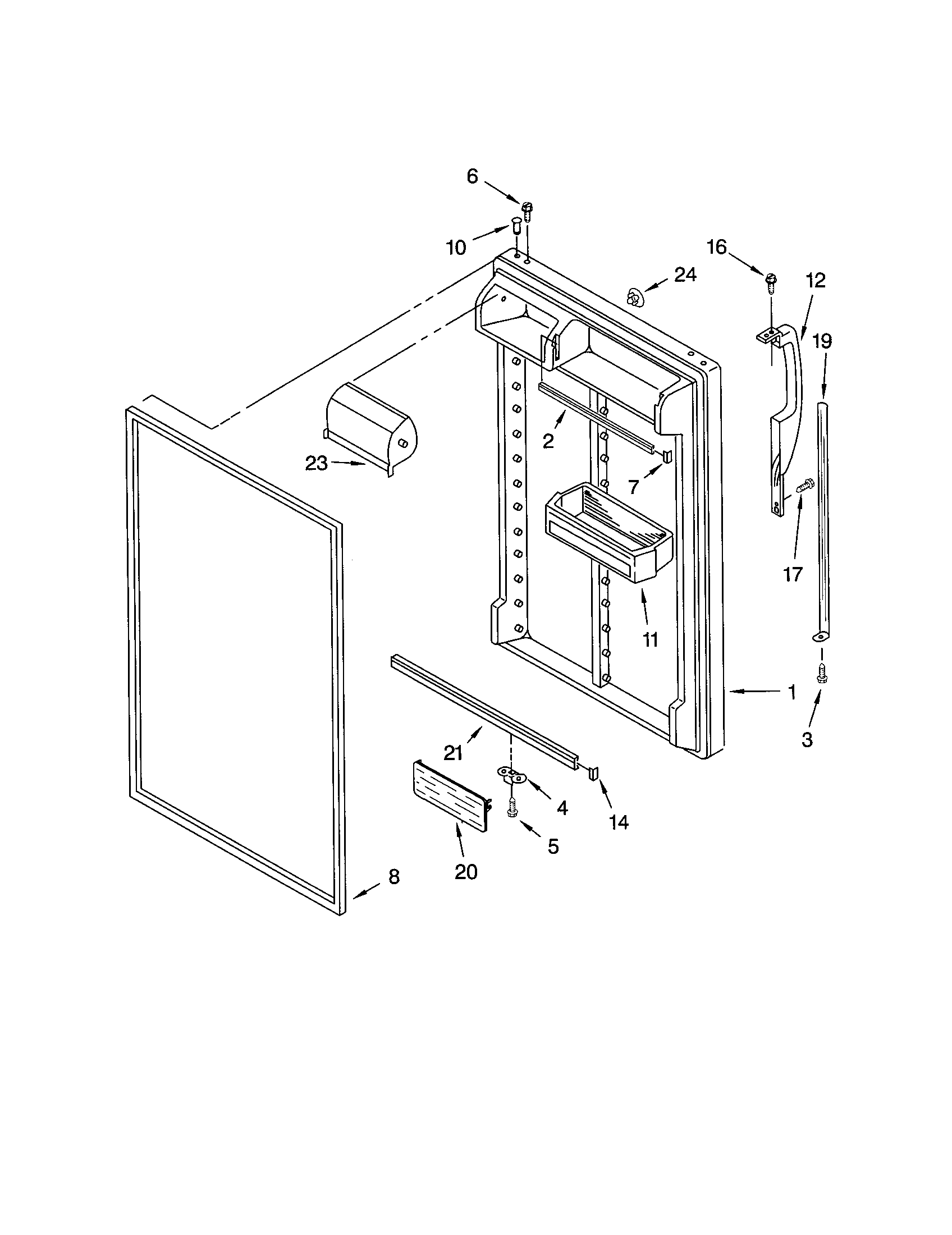 Kenmore 10661192100 refrigerator door diagram