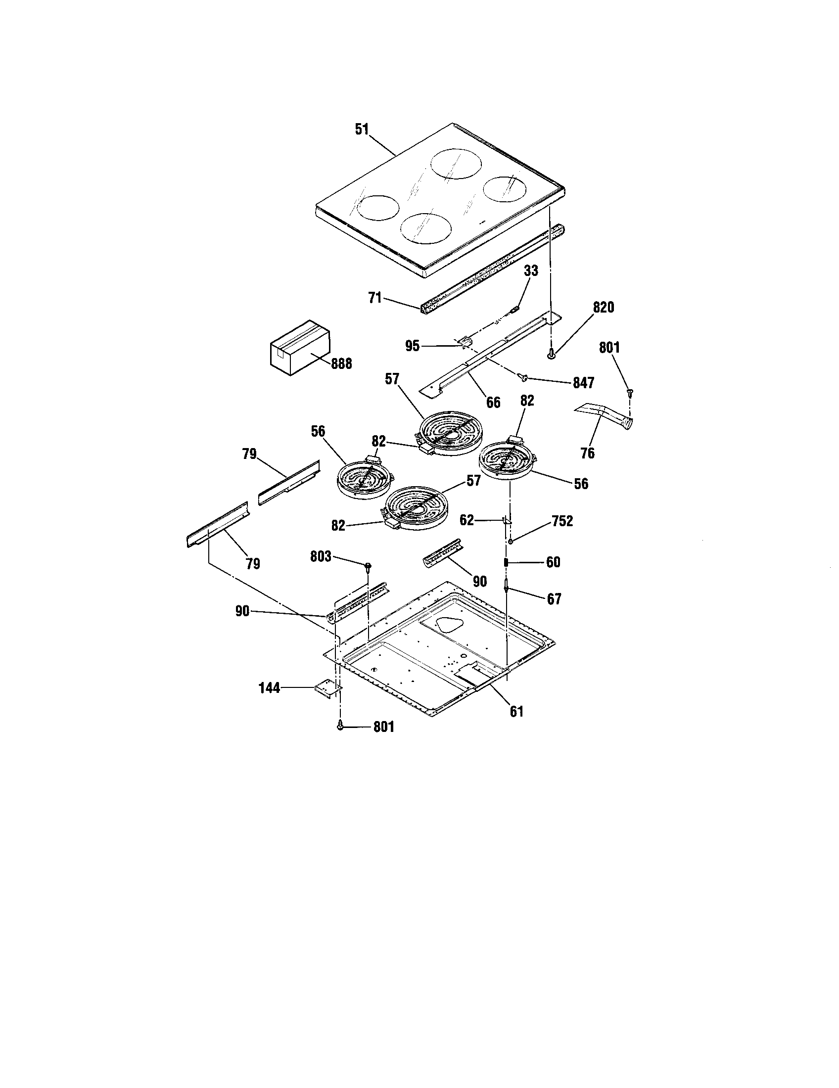 Kenmore 91195371790 maintop diagram