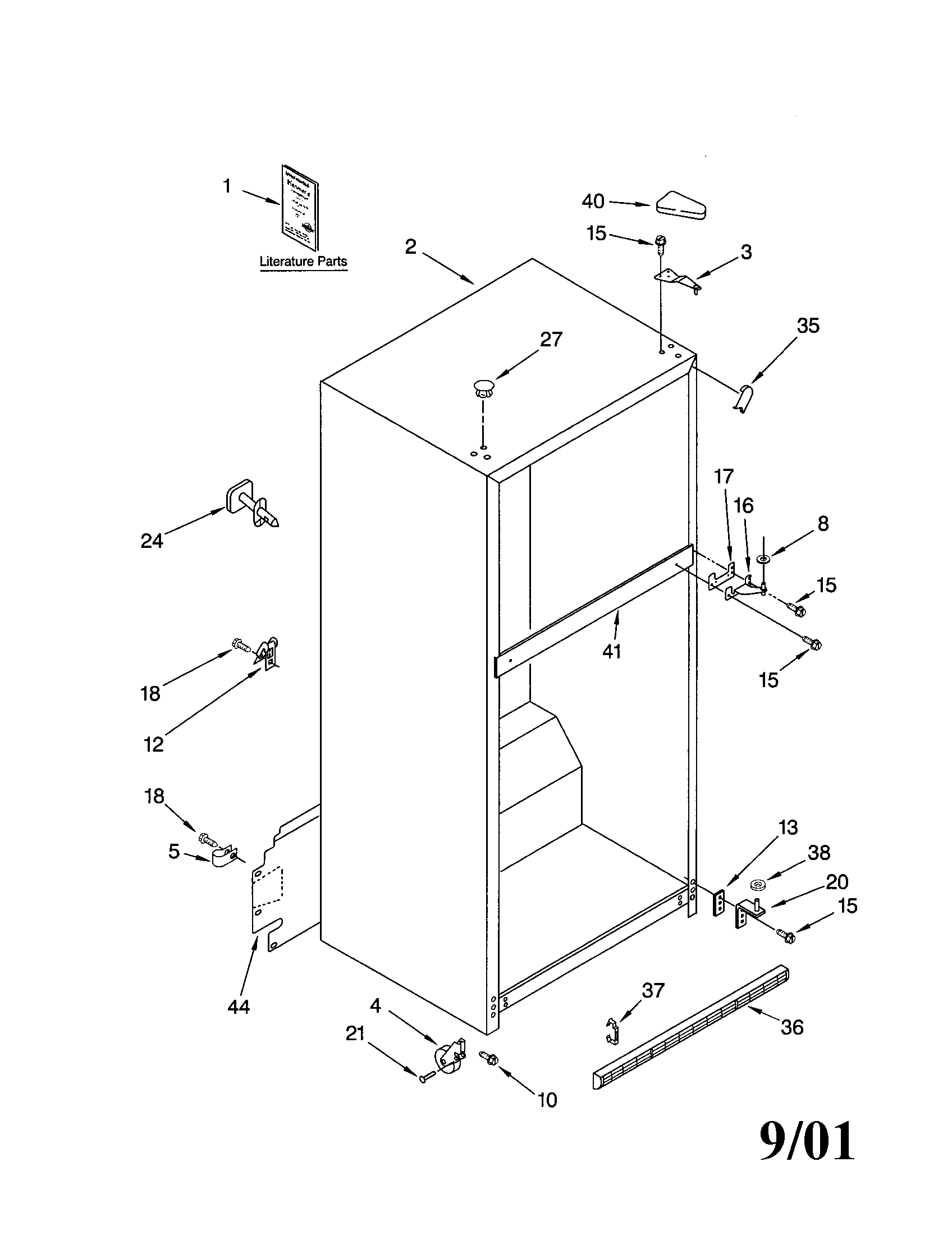Kenmore 10672104100 cabinet diagram