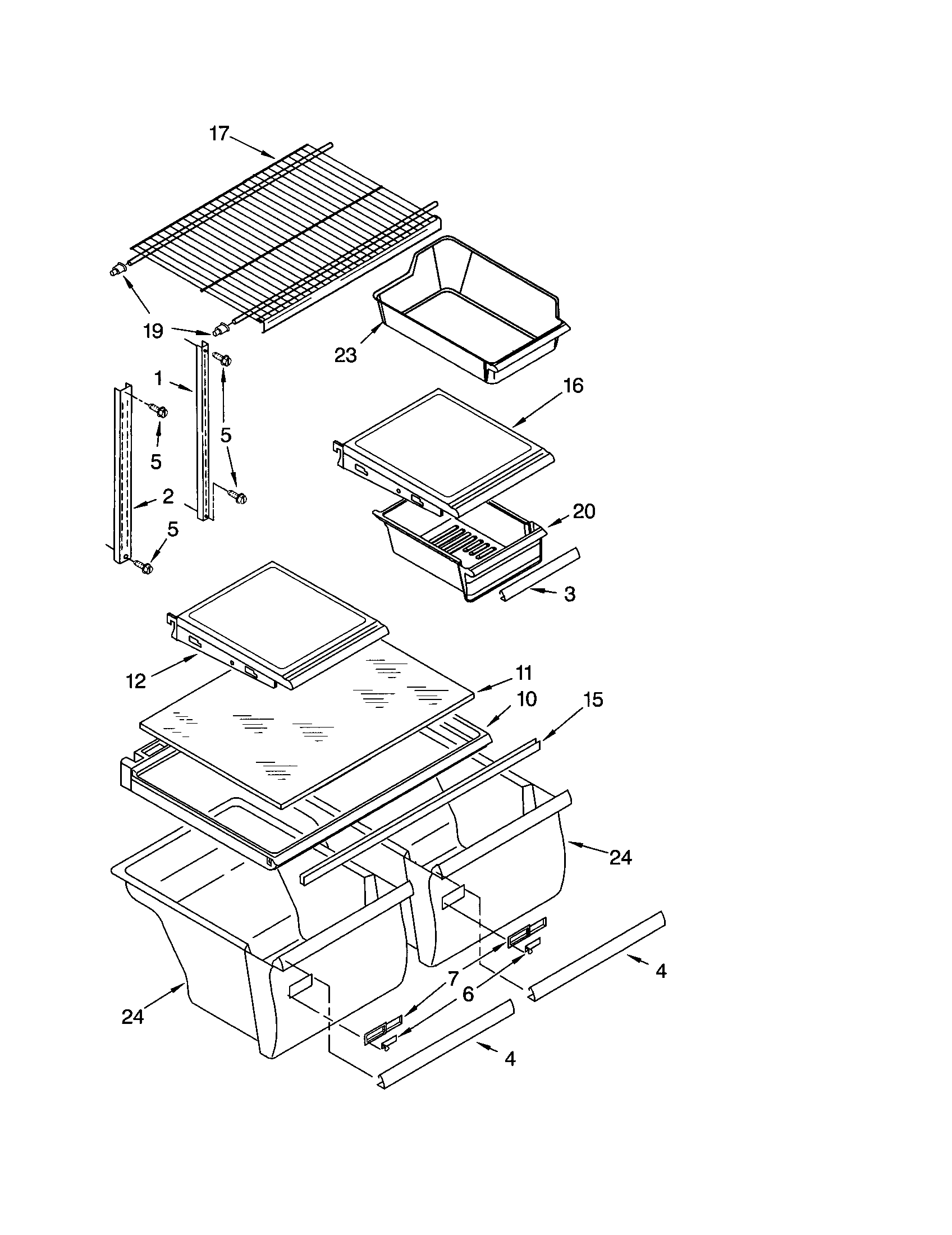 Kenmore 10672104100 shelf diagram