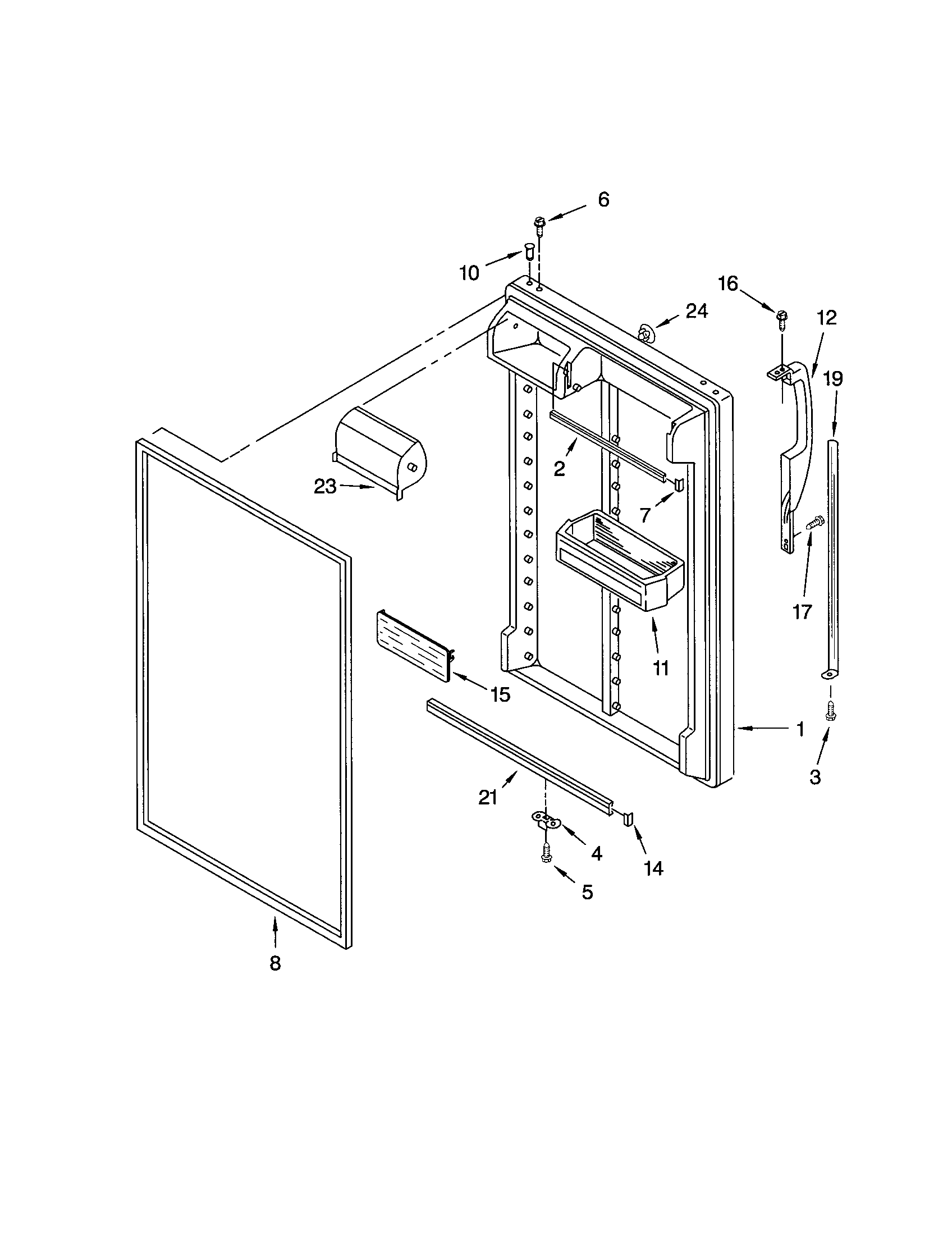Kenmore 10672104100 refrigerator door diagram