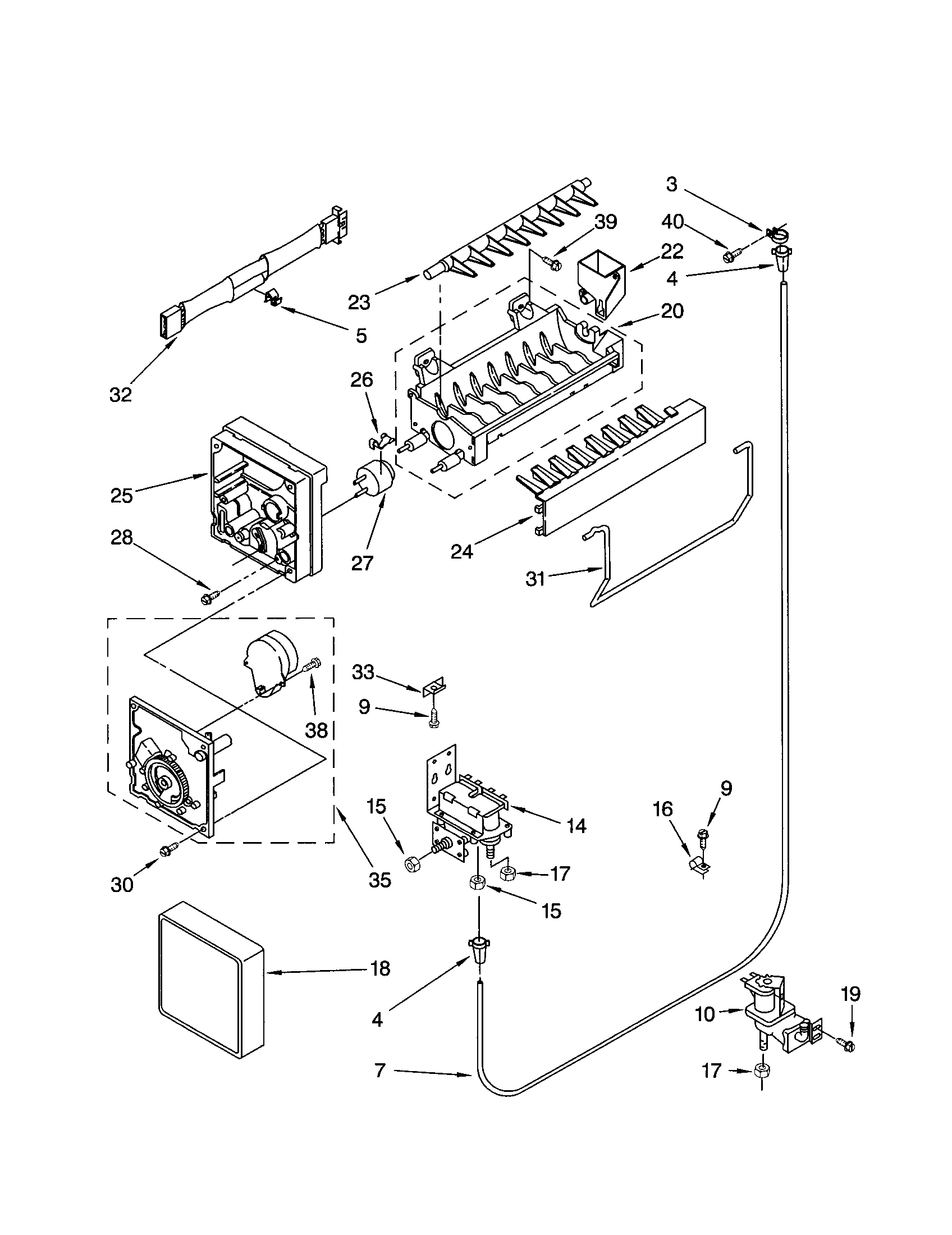 Kenmore 10672104100 icemaker diagram