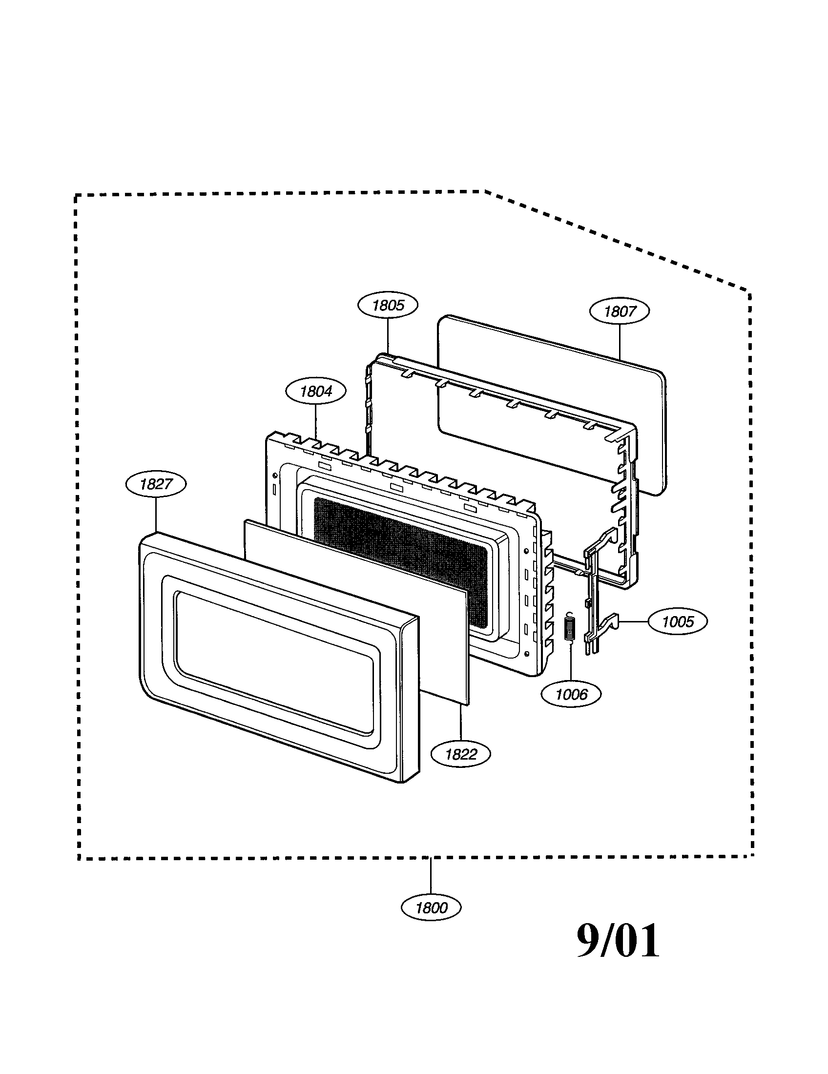 Frigidaire GLMB186KB01 door diagram