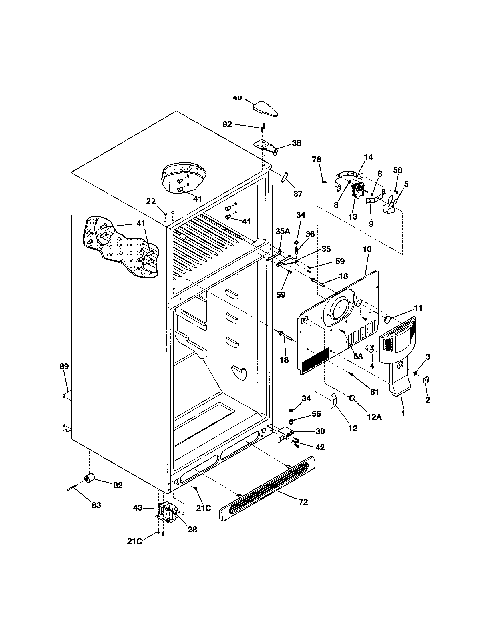 Kenmore 25331620101 cabinet diagram