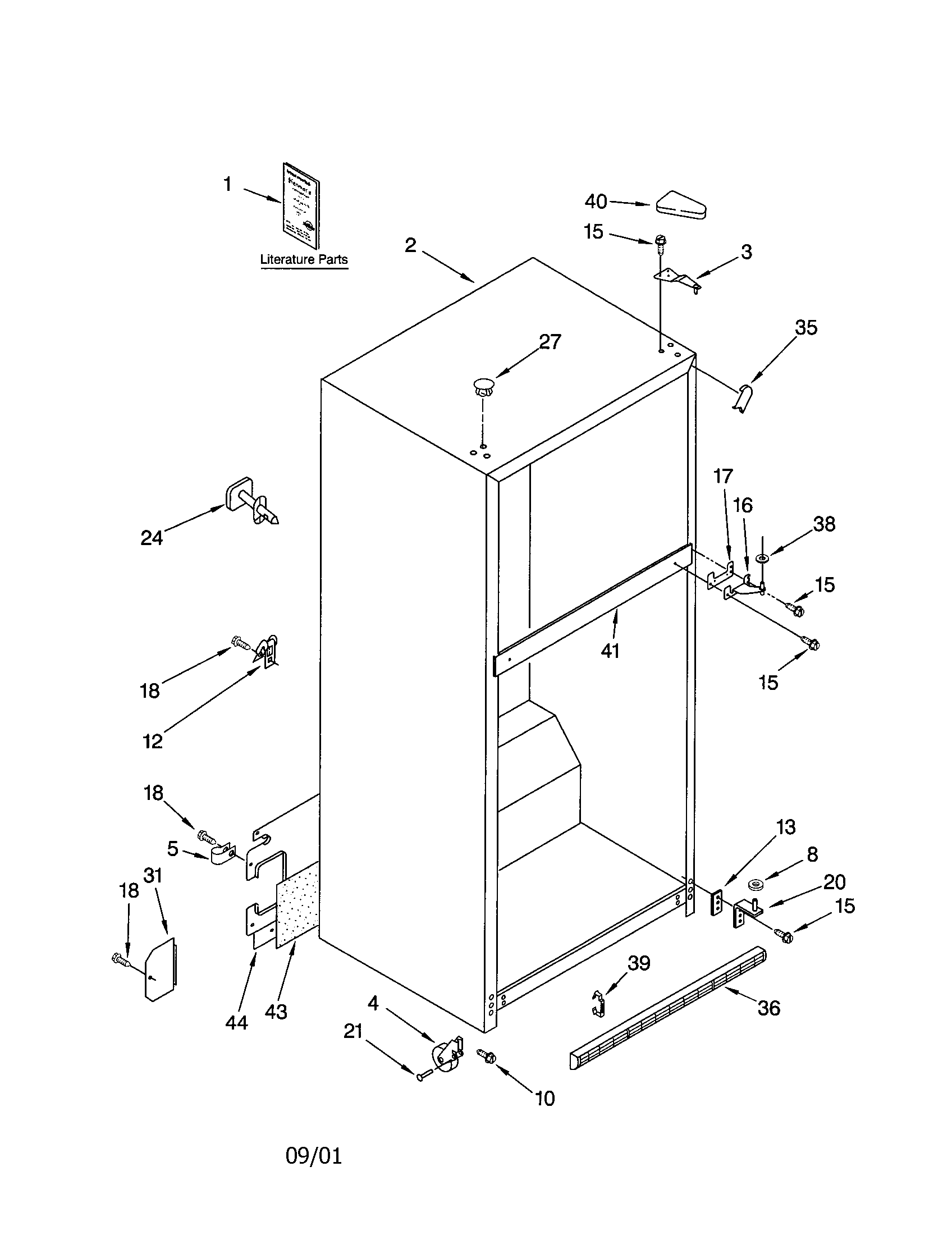 Kenmore 10672272100 cabinet diagram