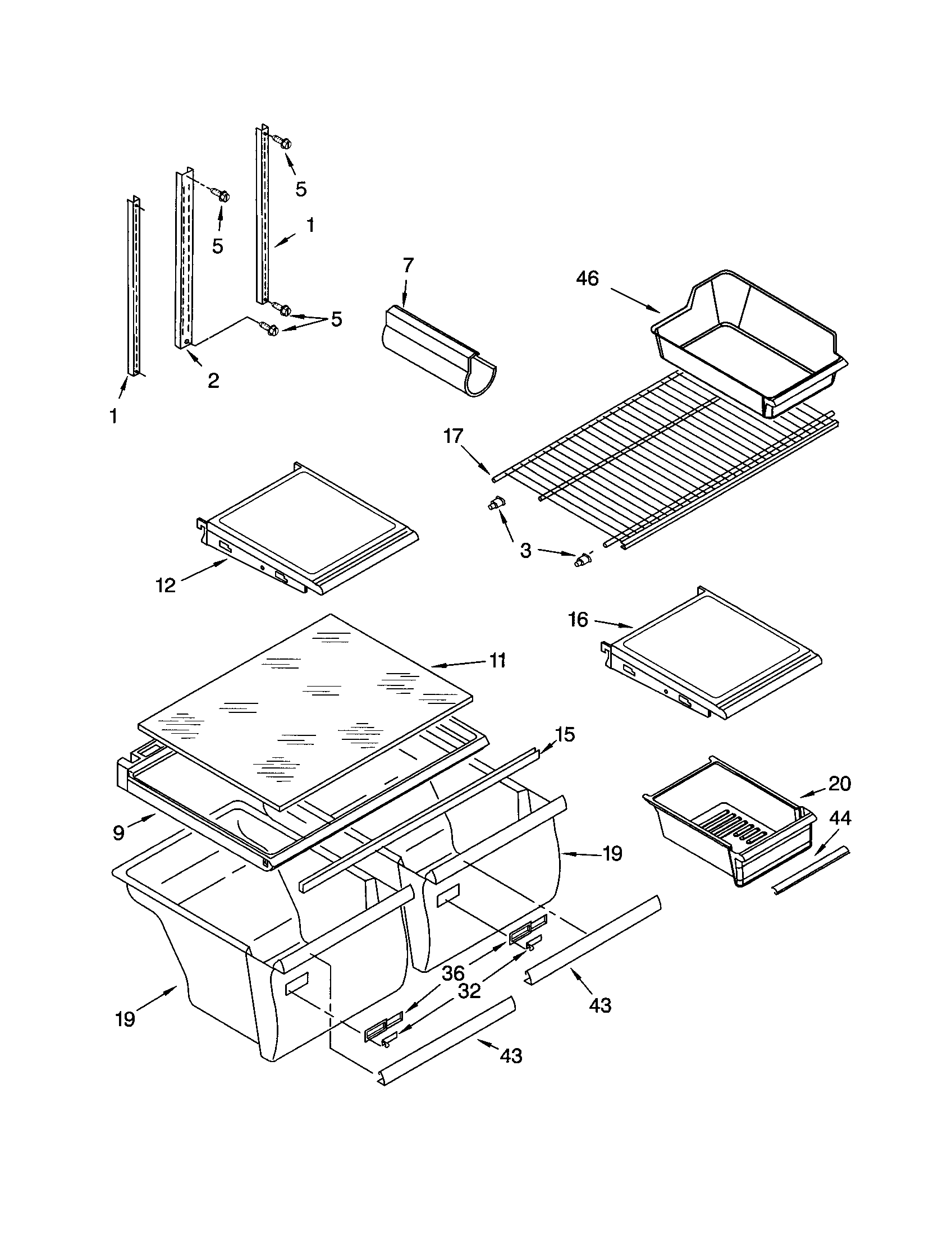 Kenmore 10672272100 shelf diagram