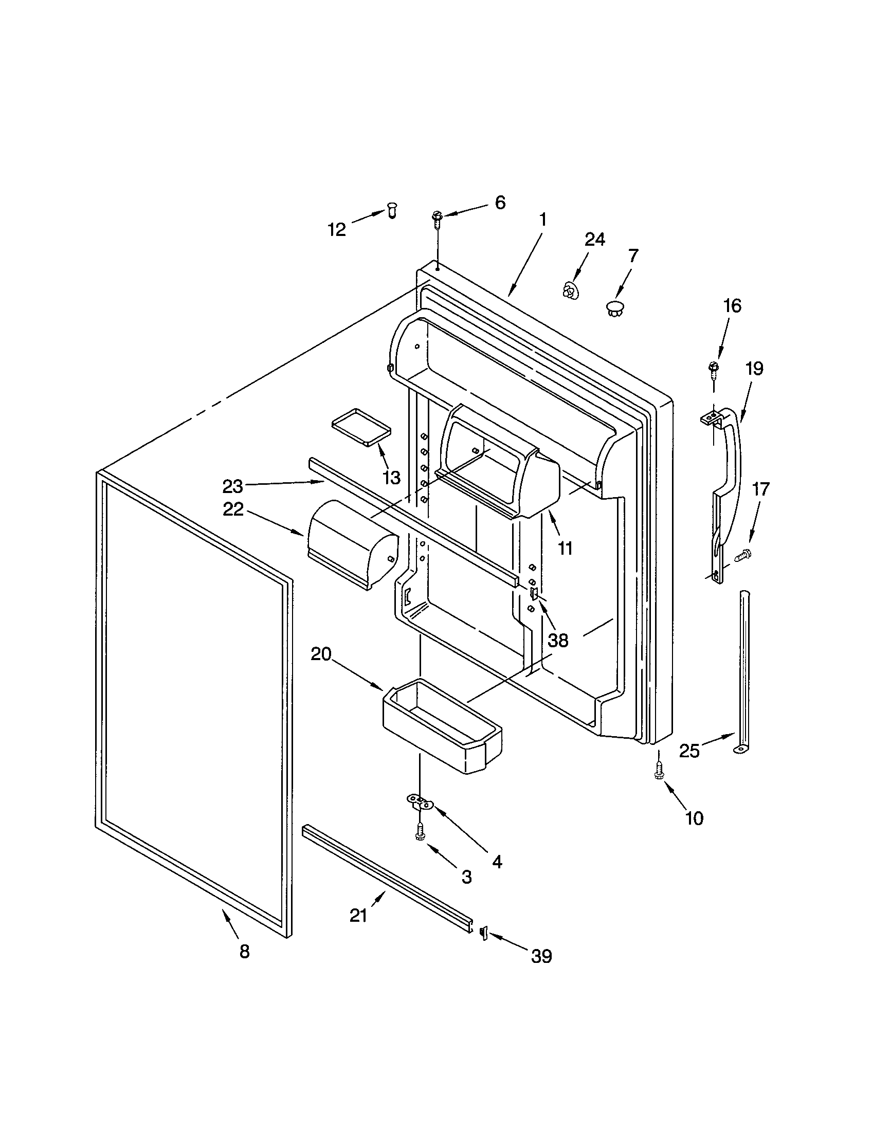 Kenmore 10672272100 refrigerator door diagram