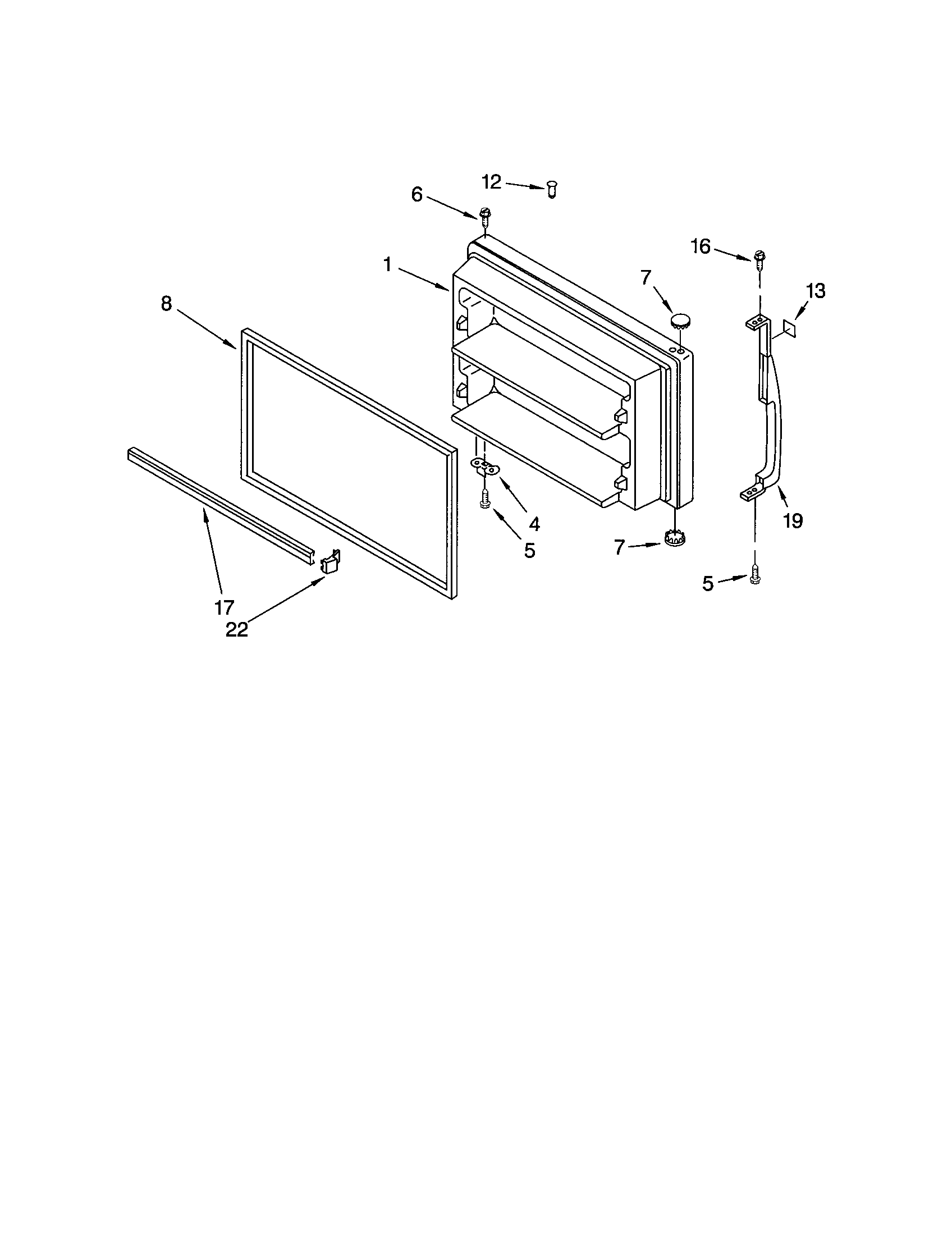 Kenmore 10672272100 freezer door diagram