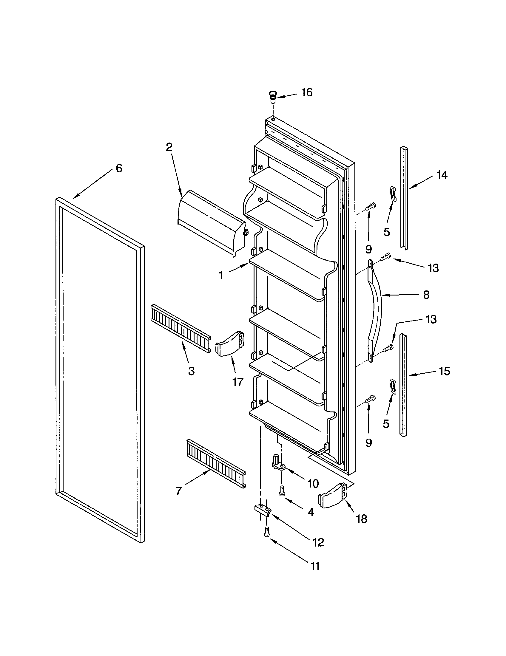 Kenmore 10650534100 refrigerator door diagram