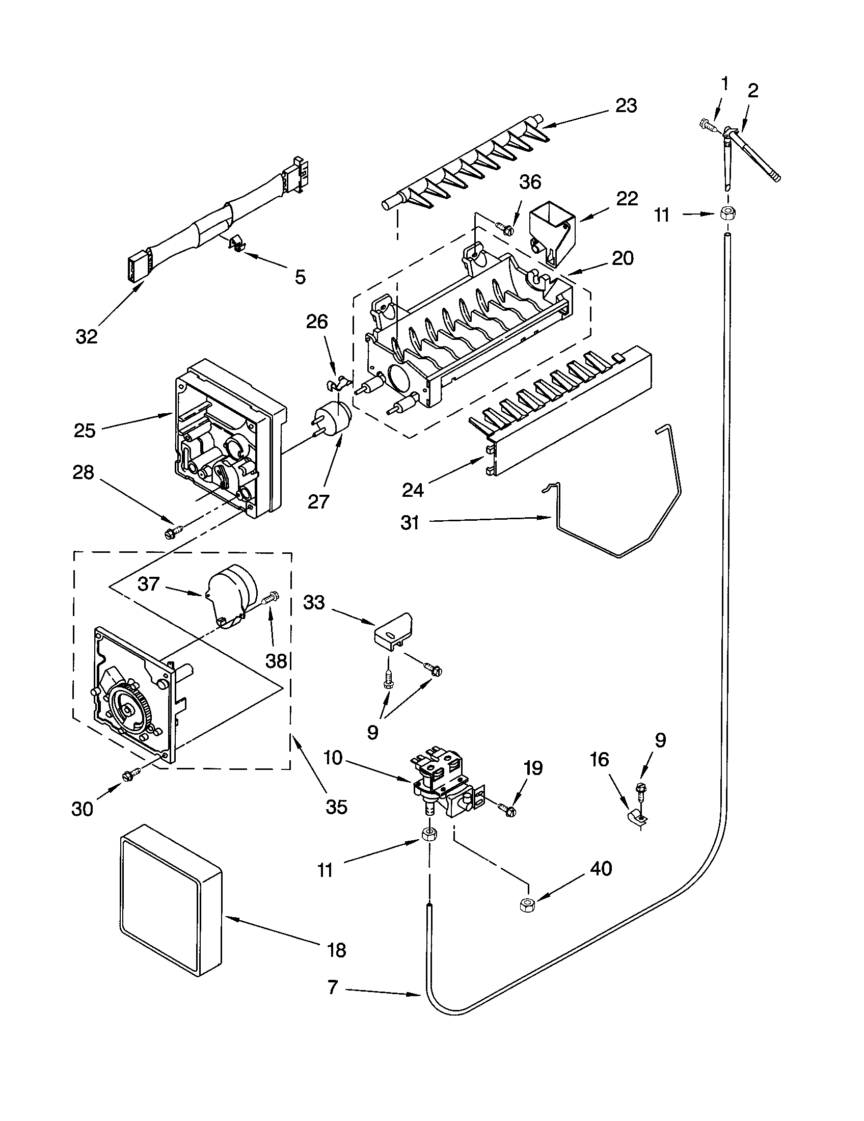 Kenmore 10650534100 icemaker diagram