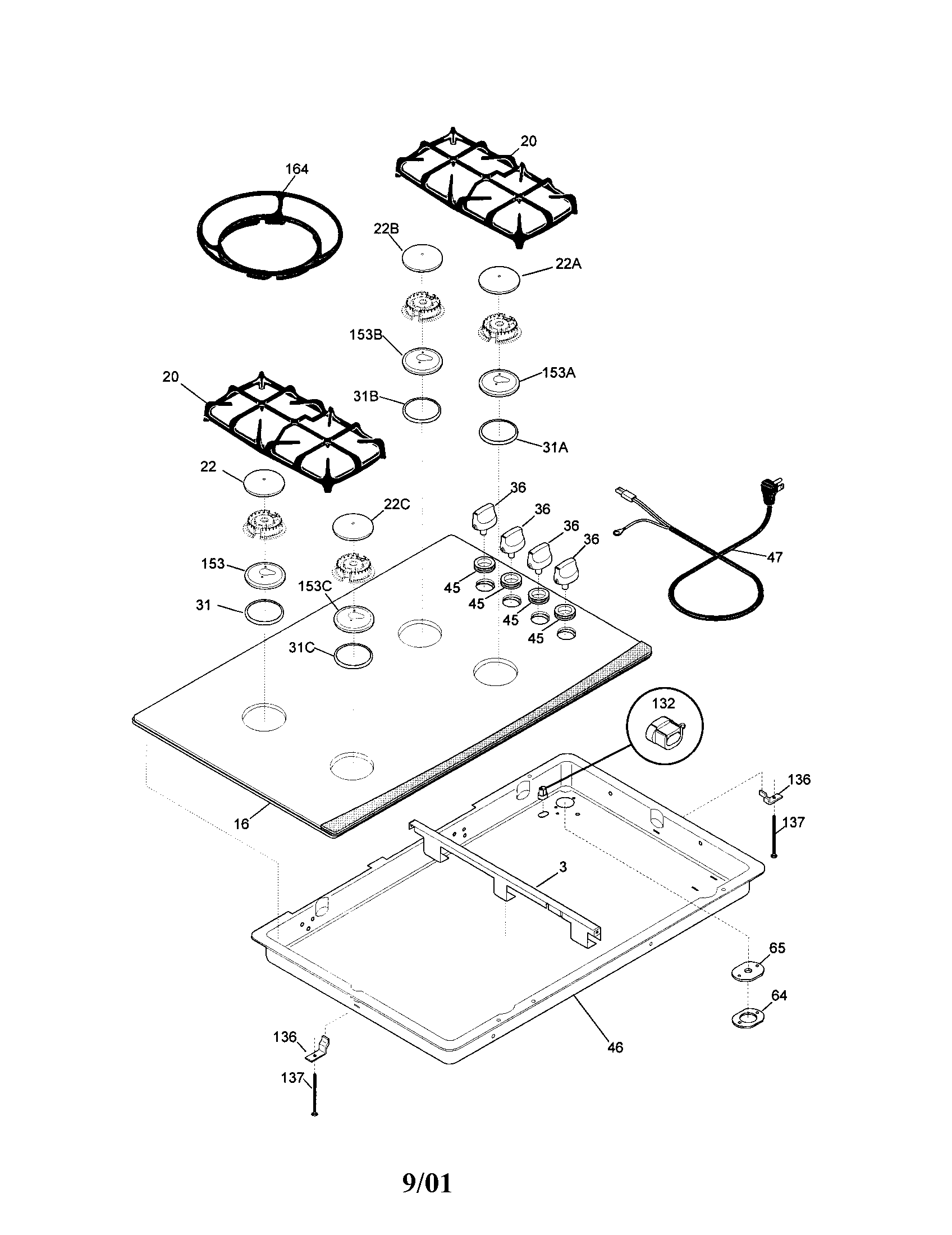 Kenmore 79033022100 cooktop diagram