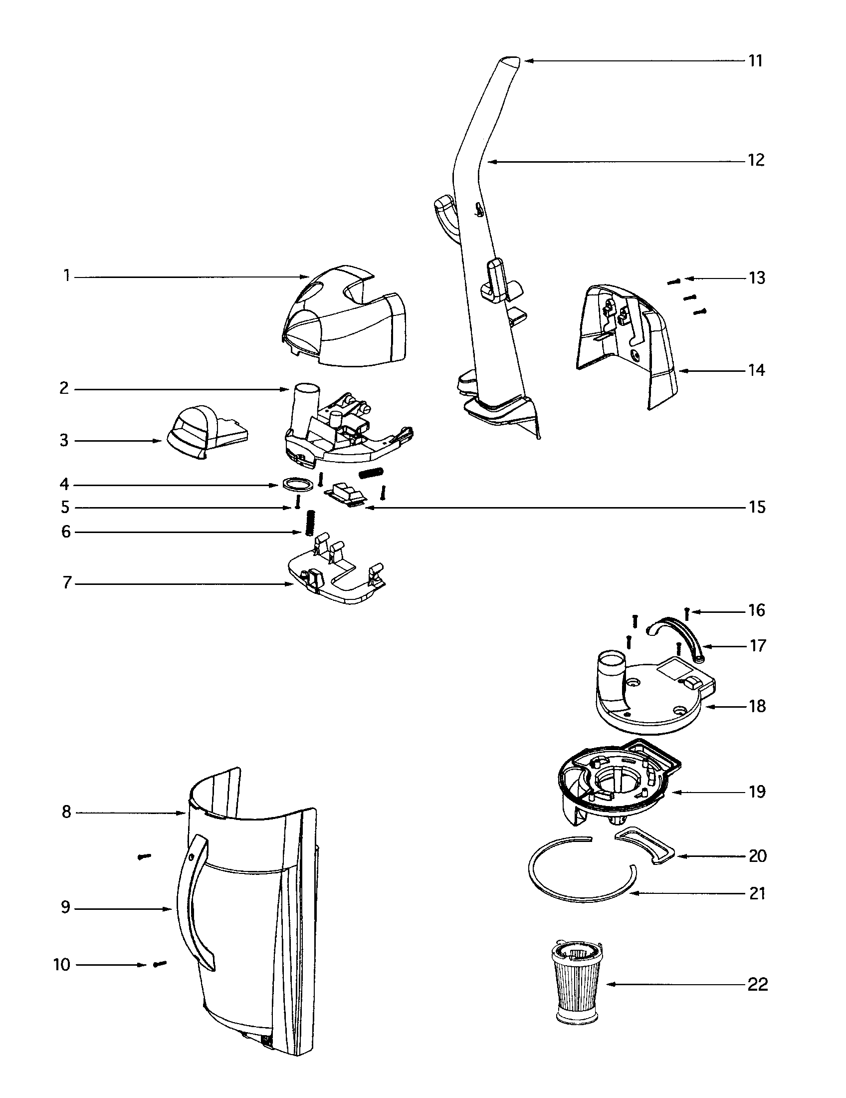 Eureka 4686ATV-2 cyclone assembly diagram