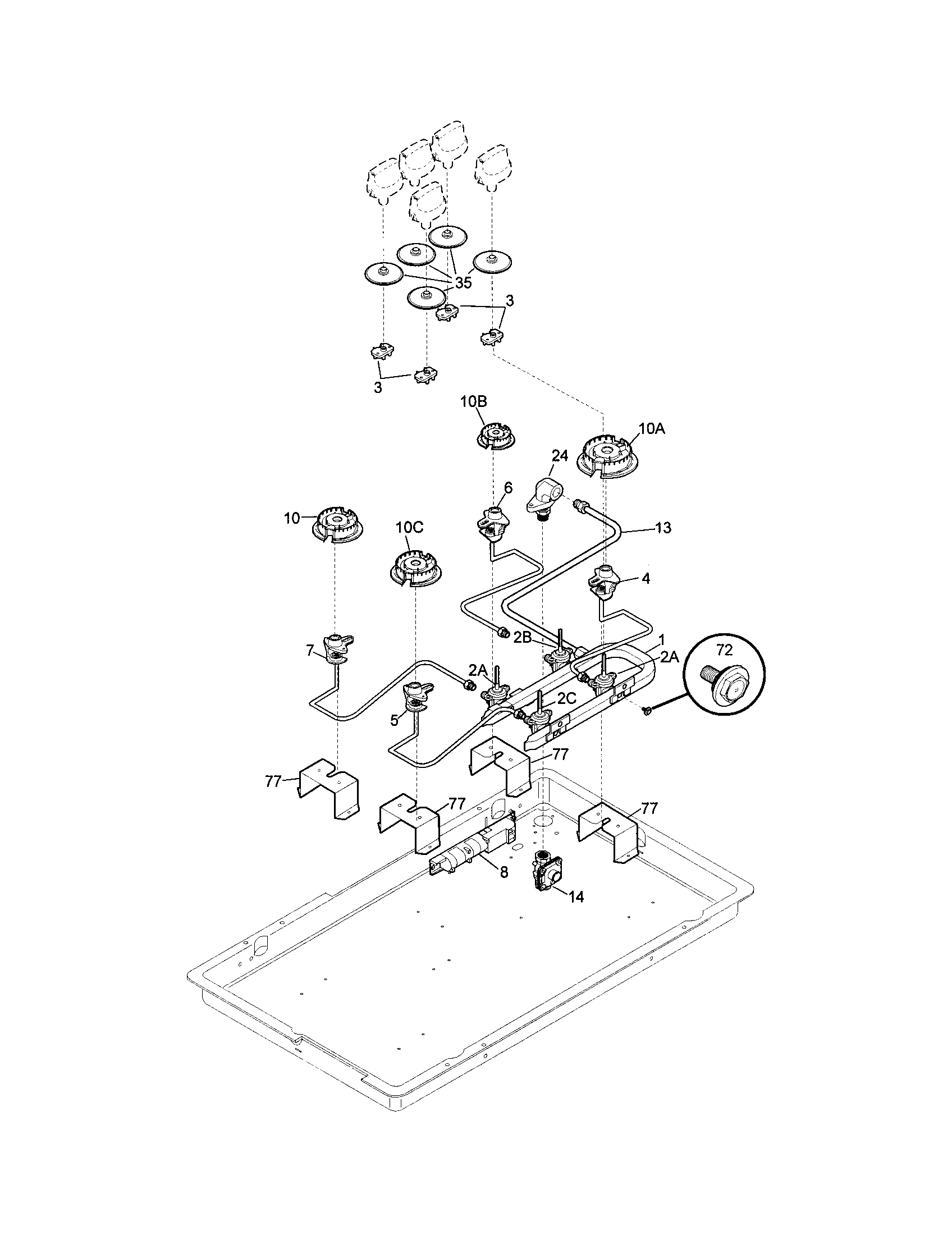 Kenmore 79033033100 burner diagram