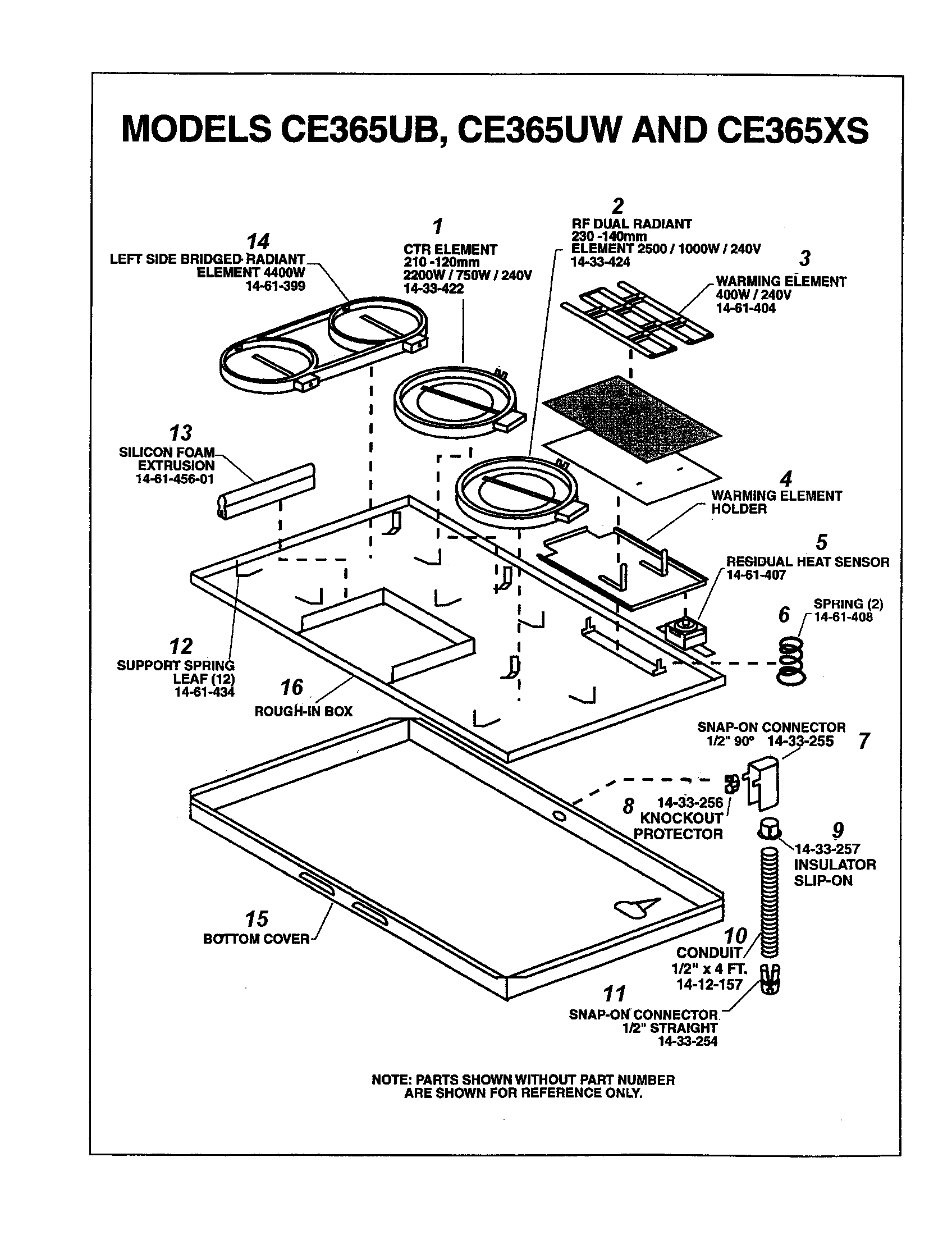 Thermador CE365UB bottom cover diagram