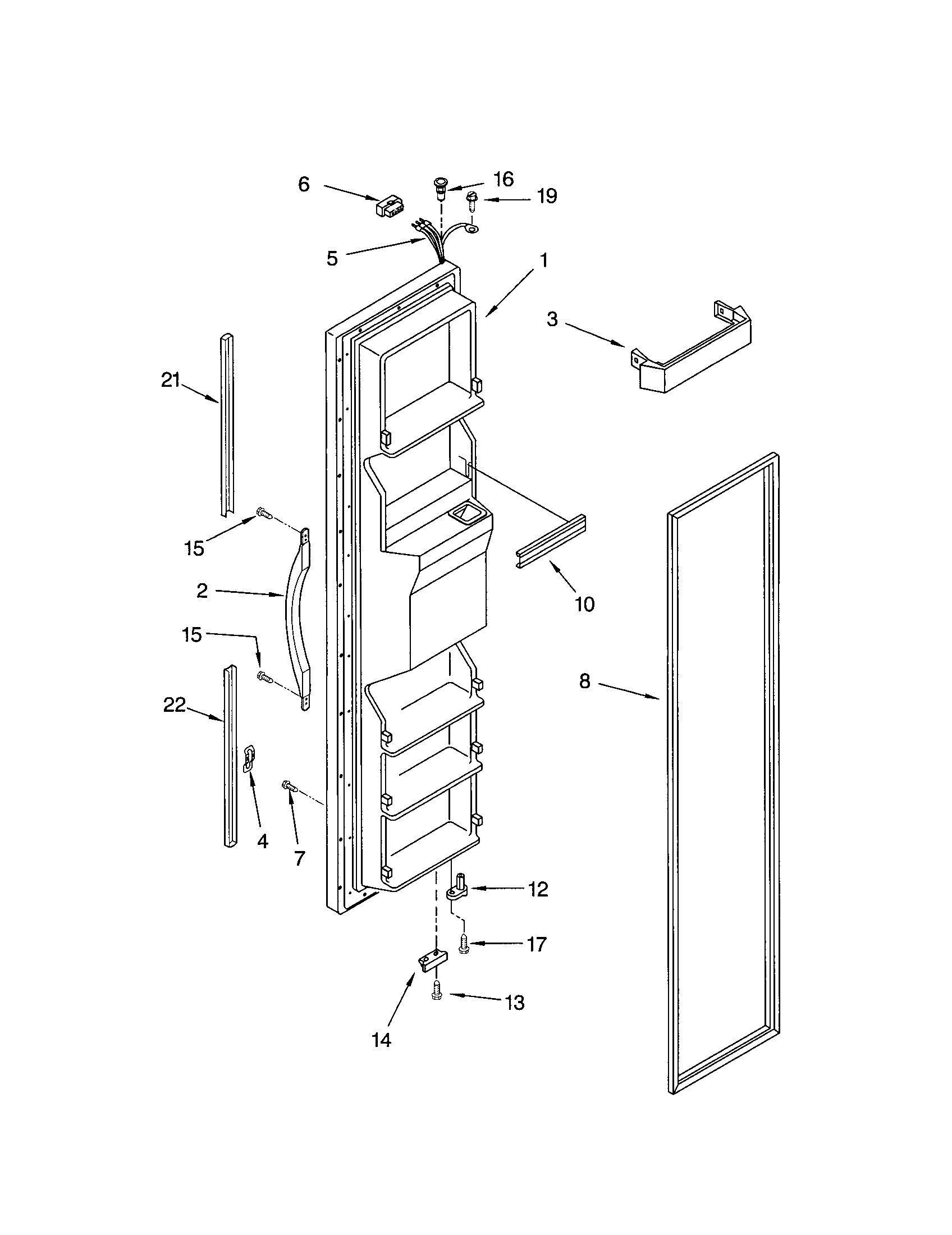 Kenmore 10652524100 freezer door diagram