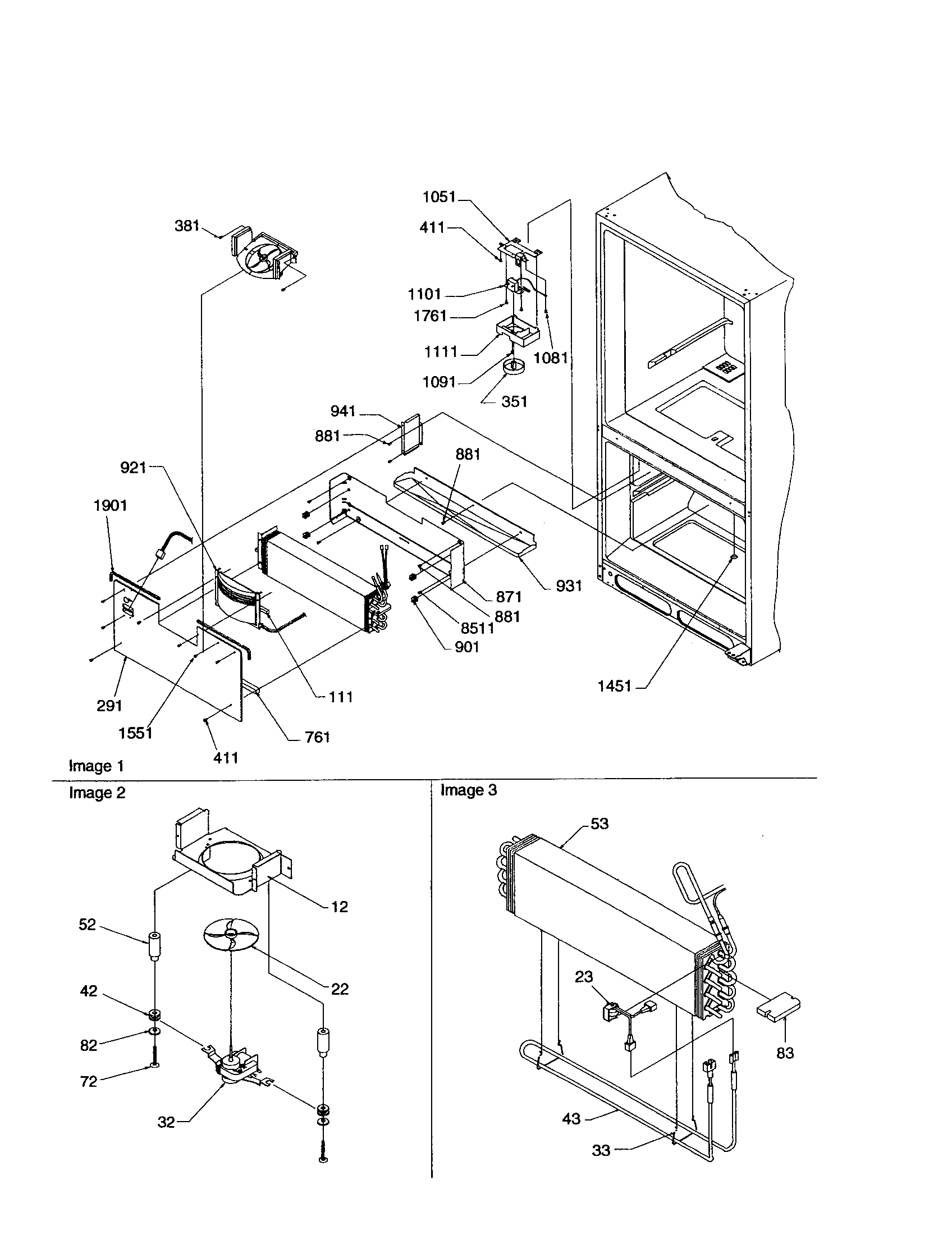 Amana BX21V2W-P1325032WW evaporator and freezer control diagram