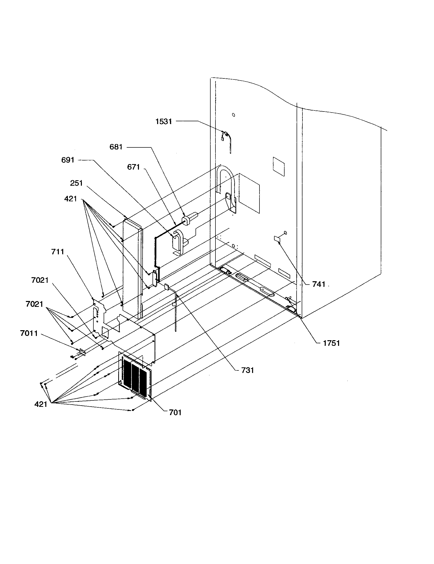 Amana BX21V2W-P1325032WW cabinet back diagram