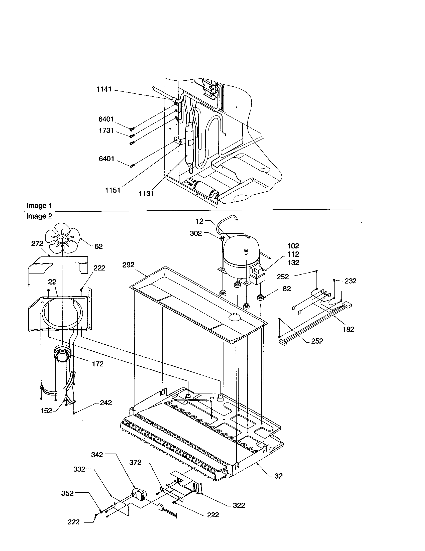Amana BX21V2W-P1325032WW machine compartment diagram