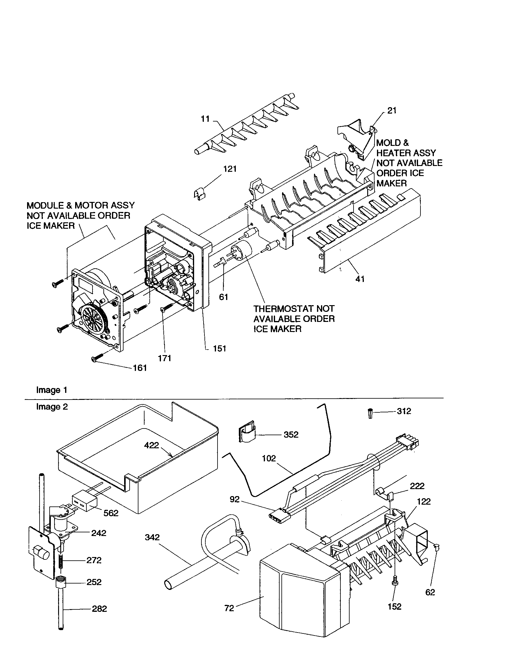 Amana BX21V2W-P1325032WW icemaker diagram