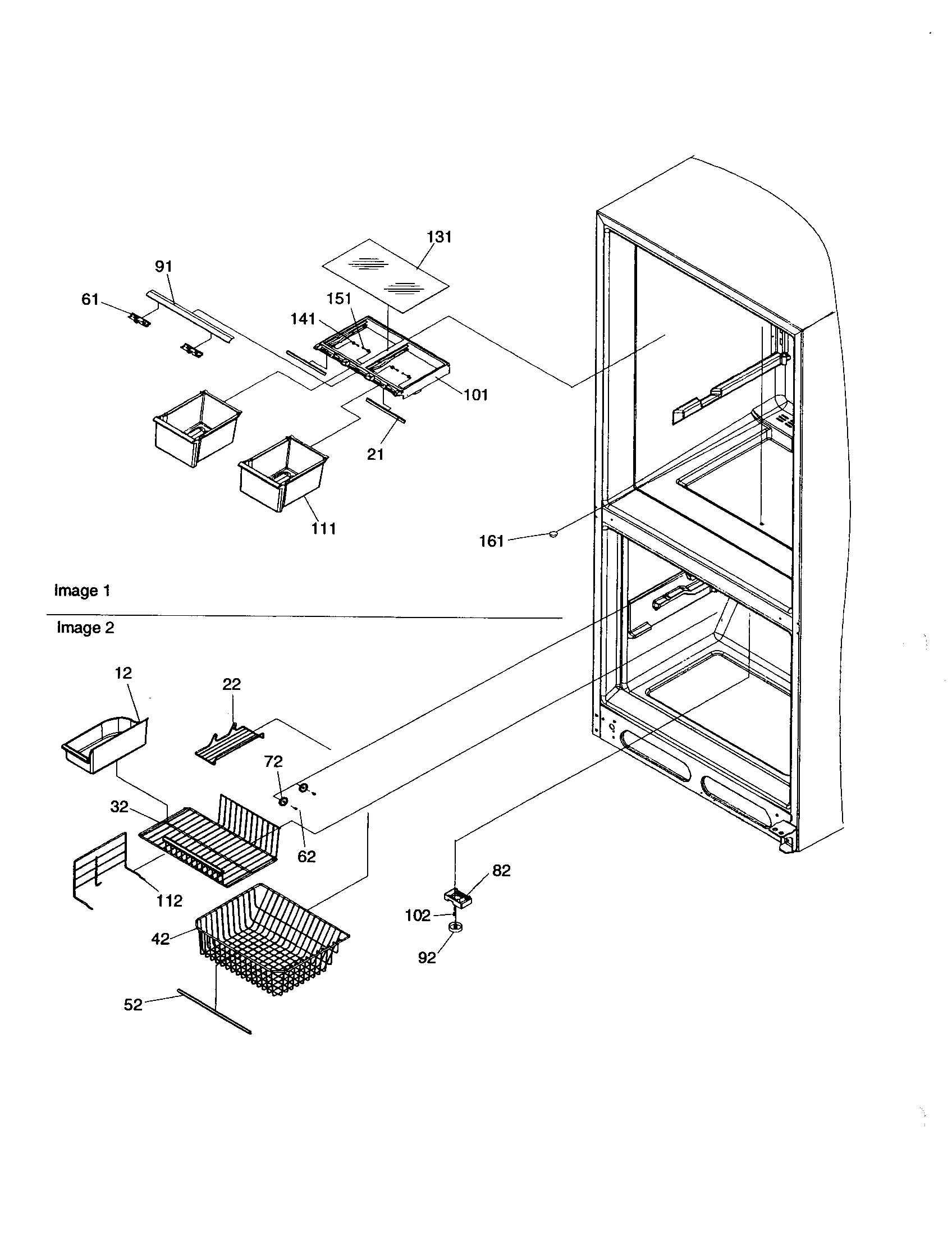 Amana BR18V2C-P1320708WC cripser/freezer features diagram