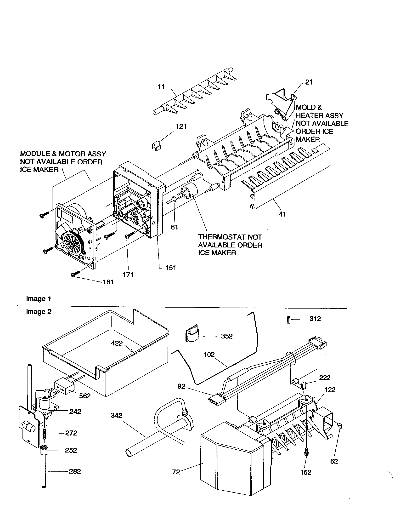 Amana BR18V2C-P1320708WC icemaker diagram